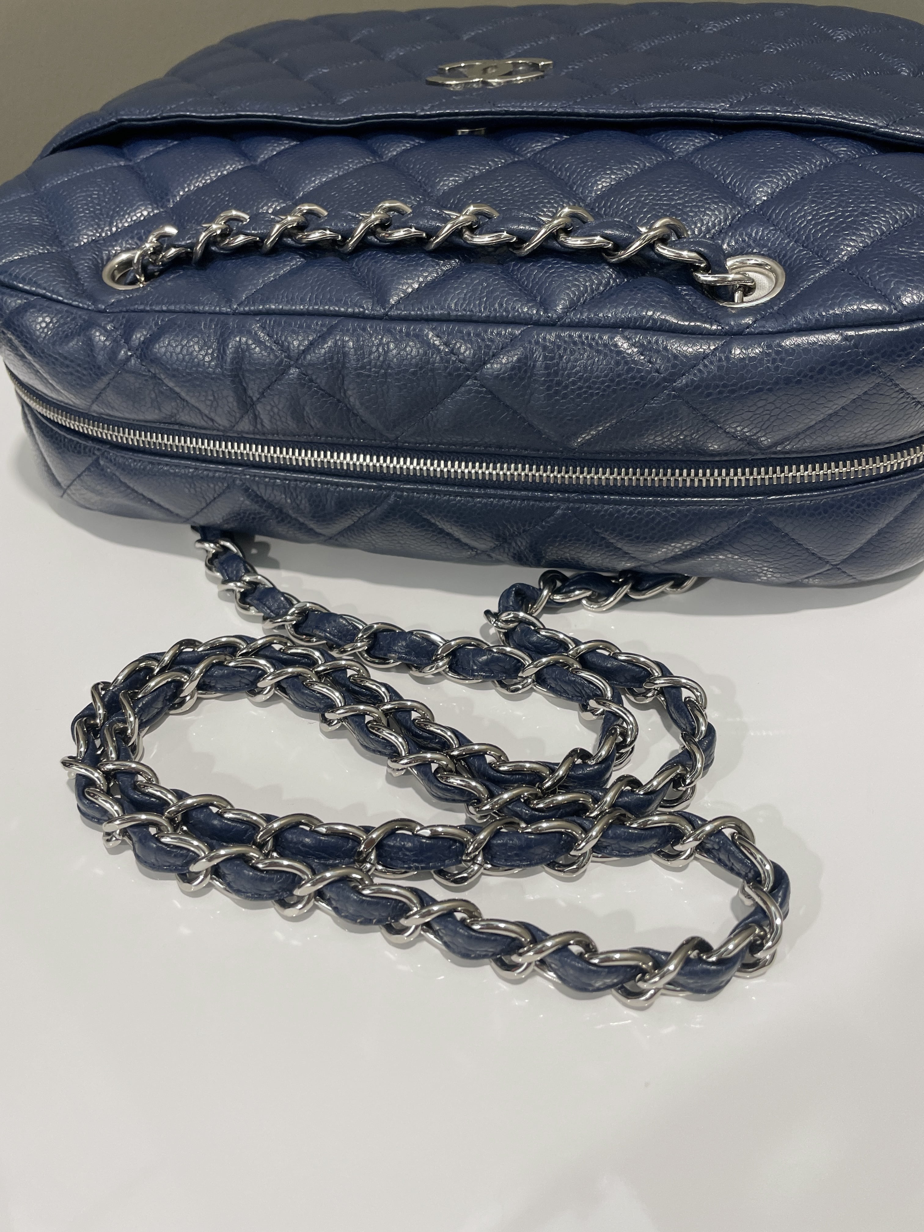 Chanel Jumbo Camera Bag Navy Caviar