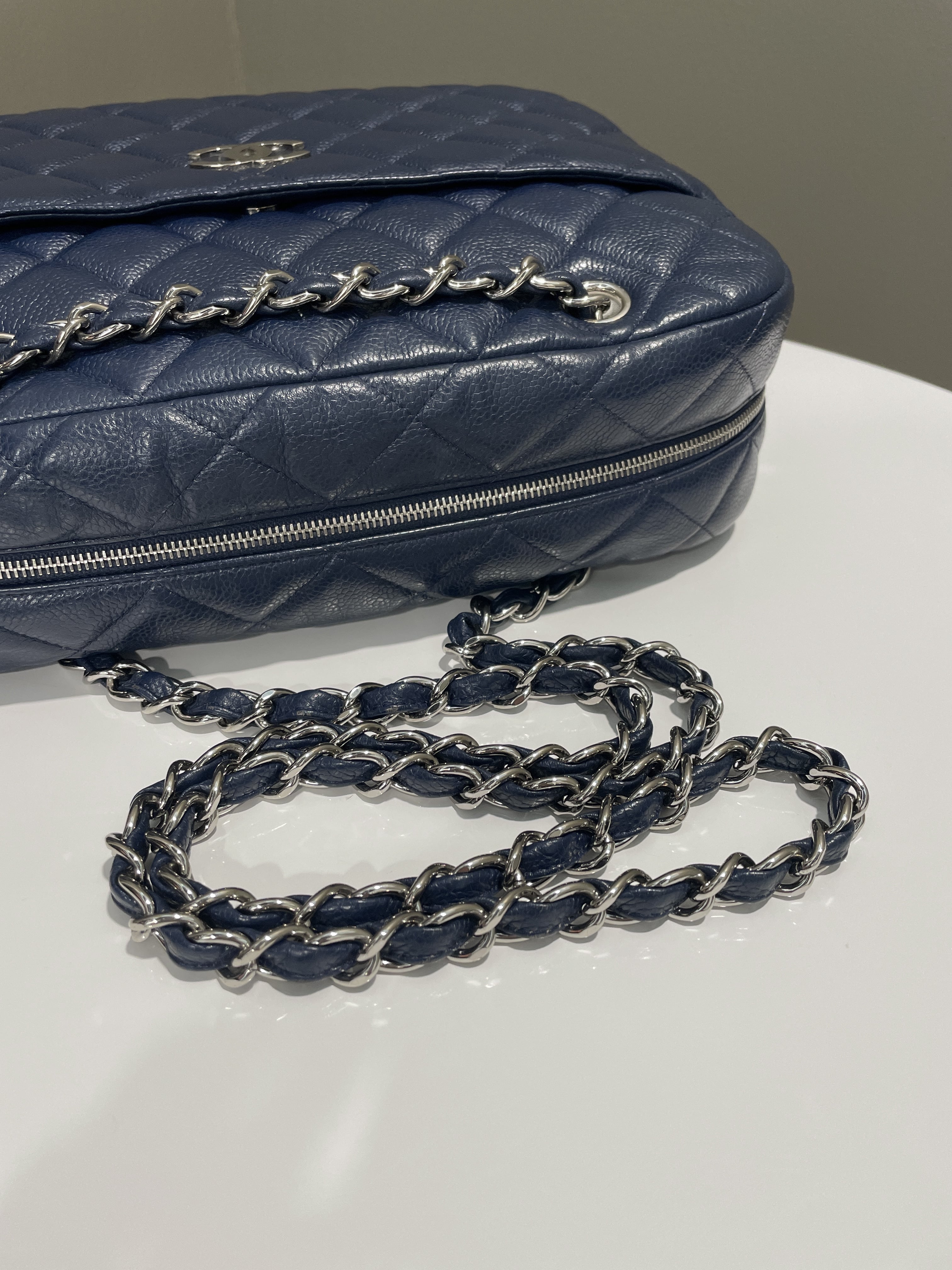 Chanel Jumbo Camera Bag Navy Caviar