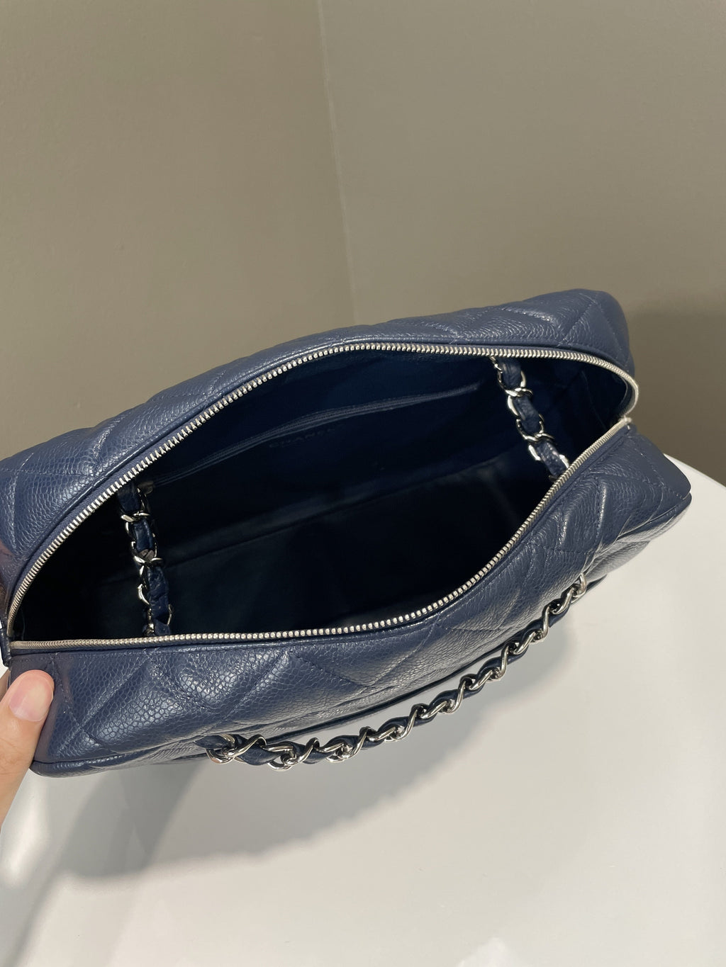 Chanel Jumbo Camera Bag Navy Caviar