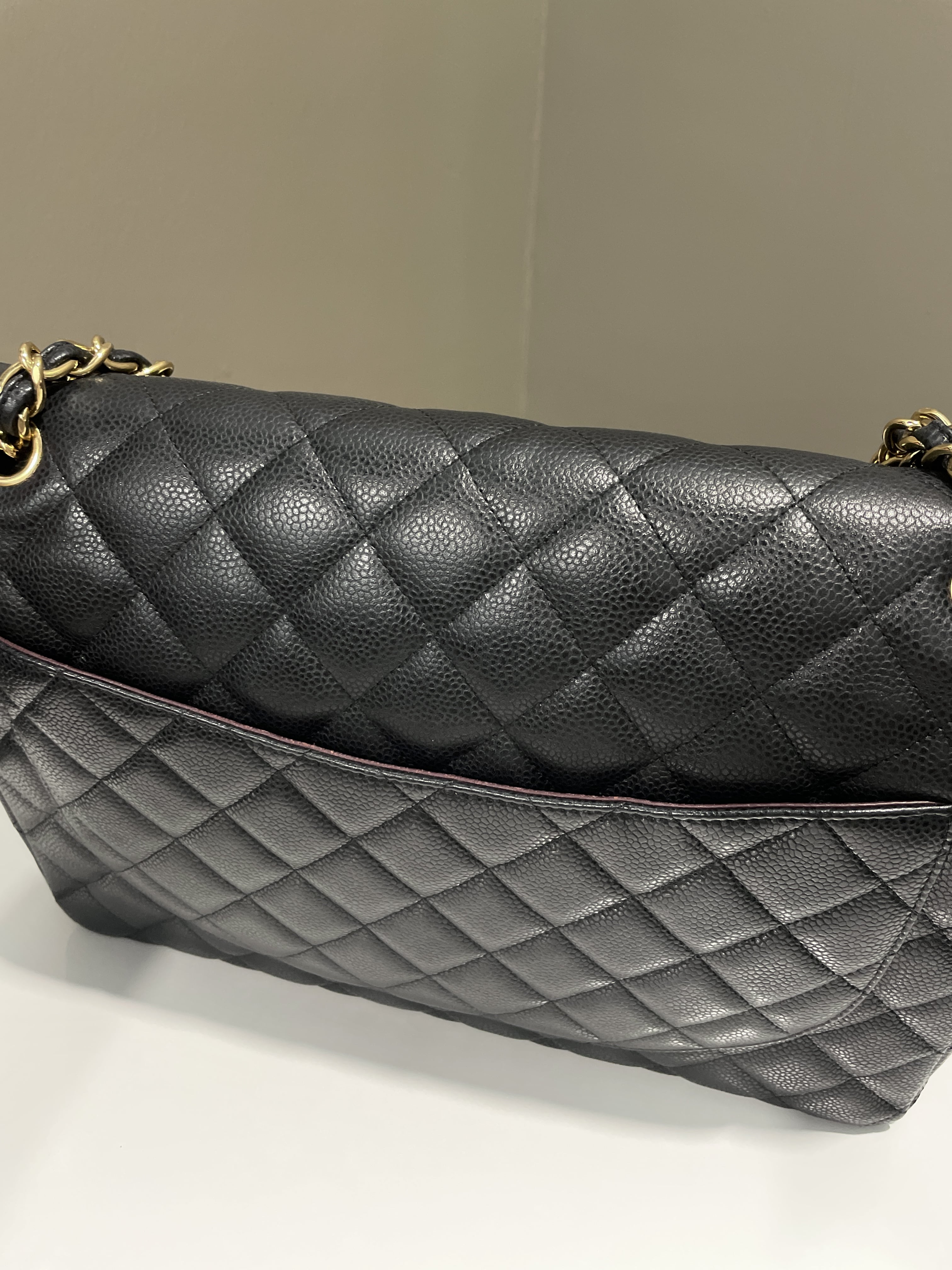 Chanel Classic Quilted Maxi Double Flap Black Caviar