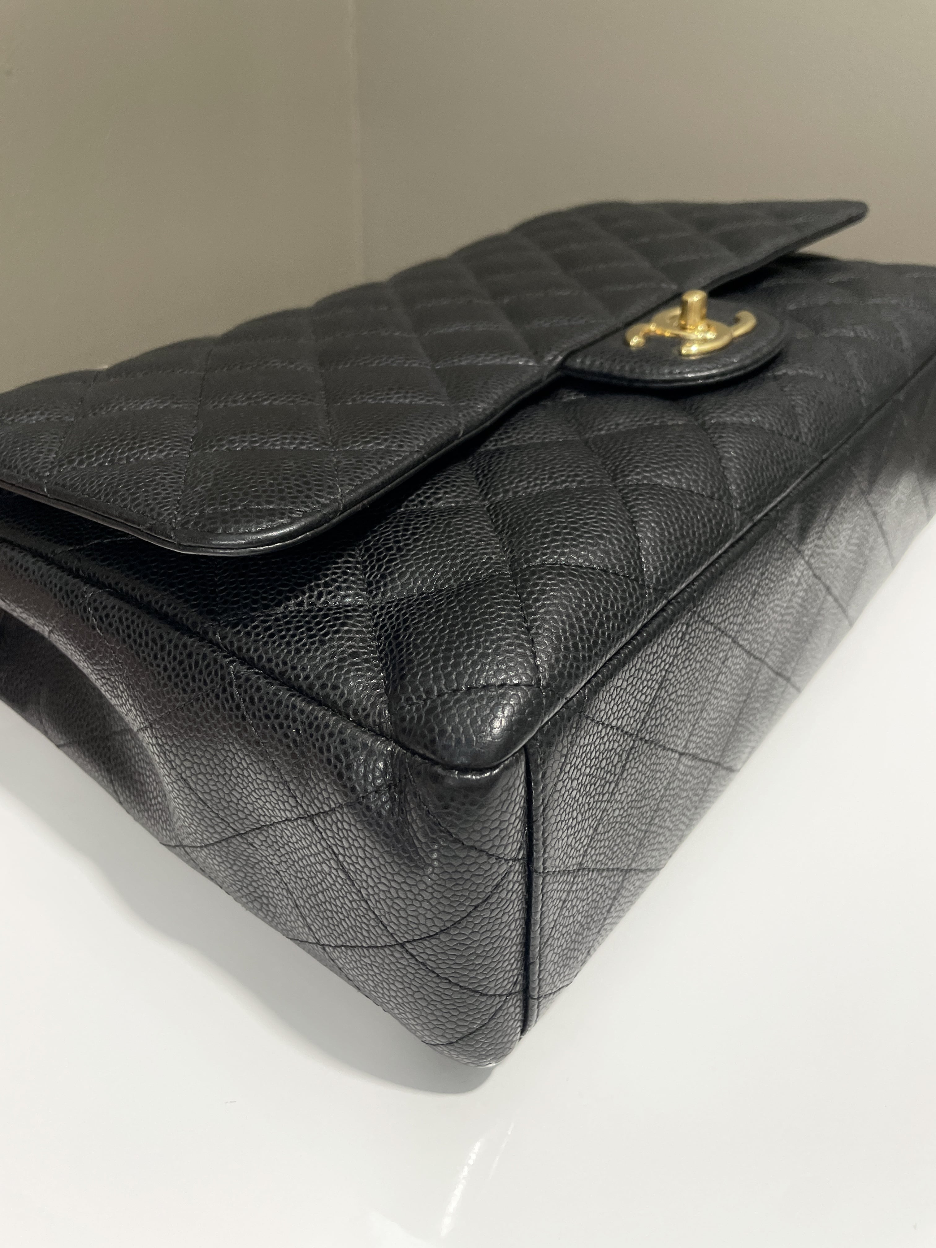 Chanel Classic Quilted Maxi Double Flap Black Caviar