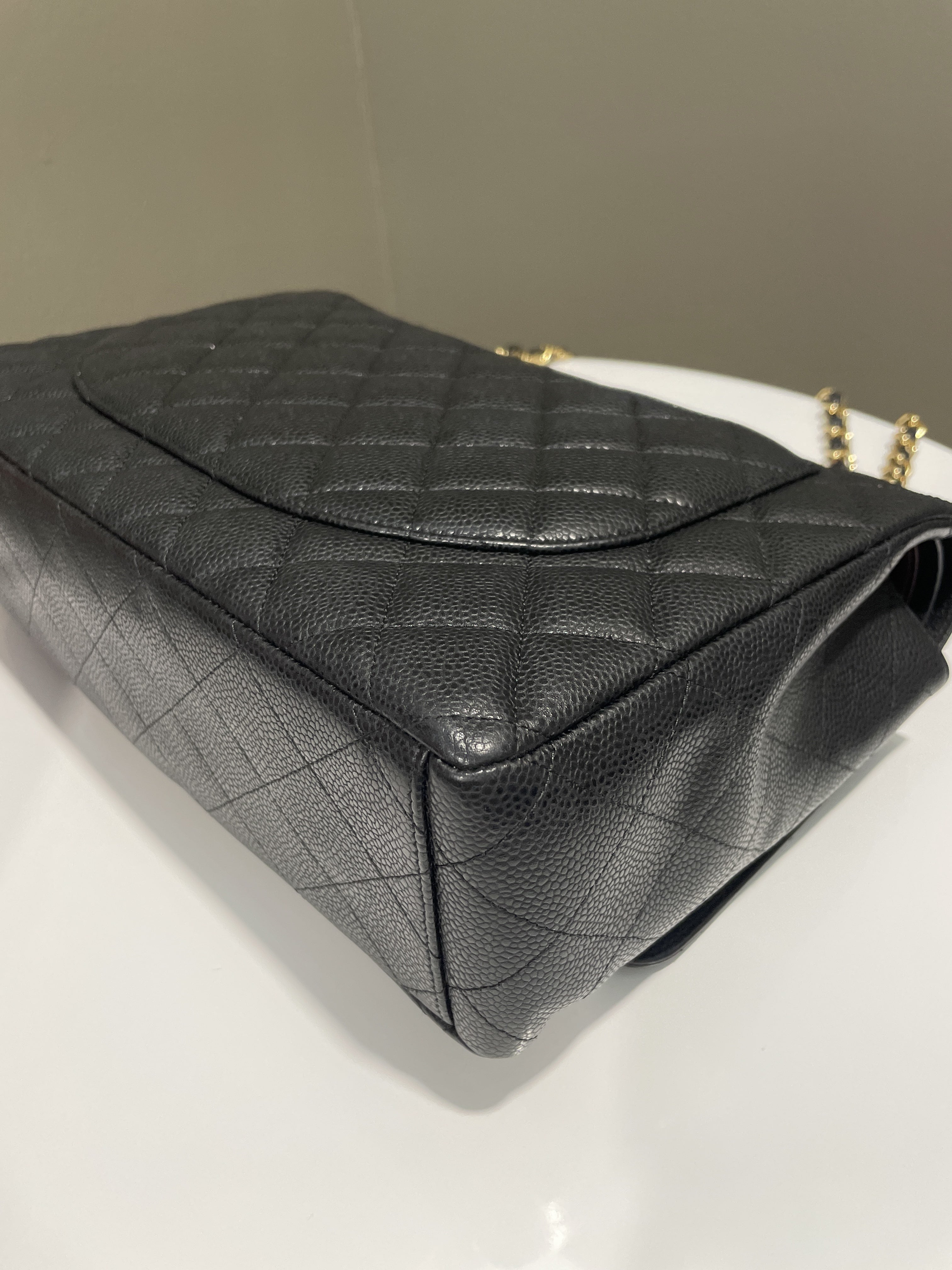 Chanel Classic Quilted Maxi Double Flap Black Caviar