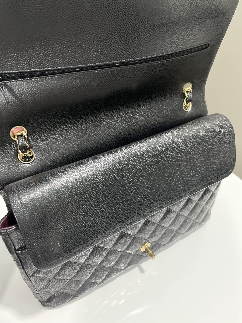 Chanel Classic Quilted Maxi Double Flap Black Caviar