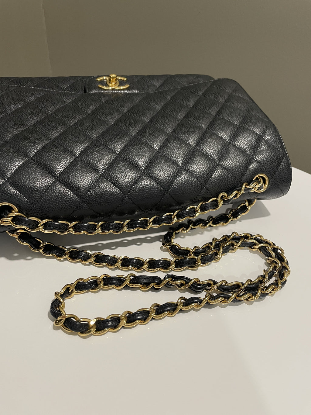 Chanel Classic Quilted Maxi Double Flap Black Caviar