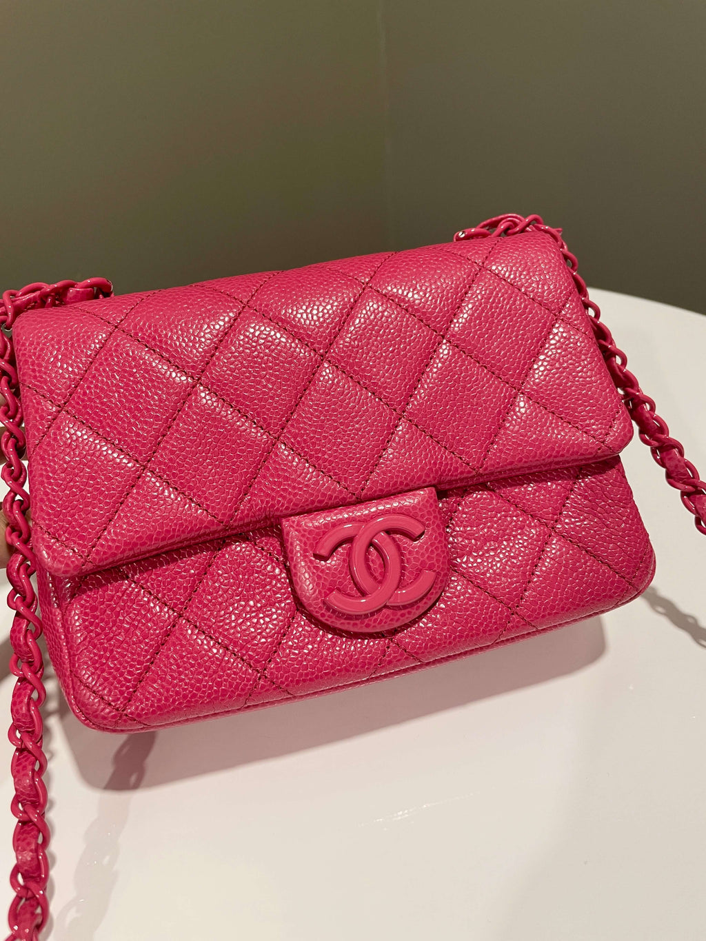Chanel Quilted Incognito Mini Square Rose Pink Caviar