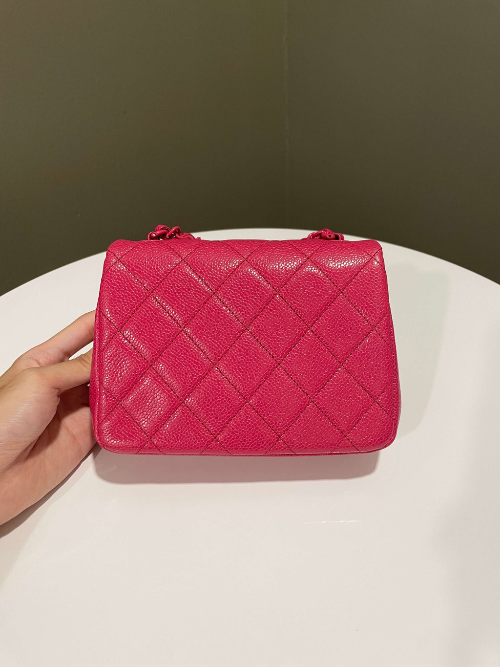 Chanel Quilted Incognito Mini Square Rose Pink Caviar