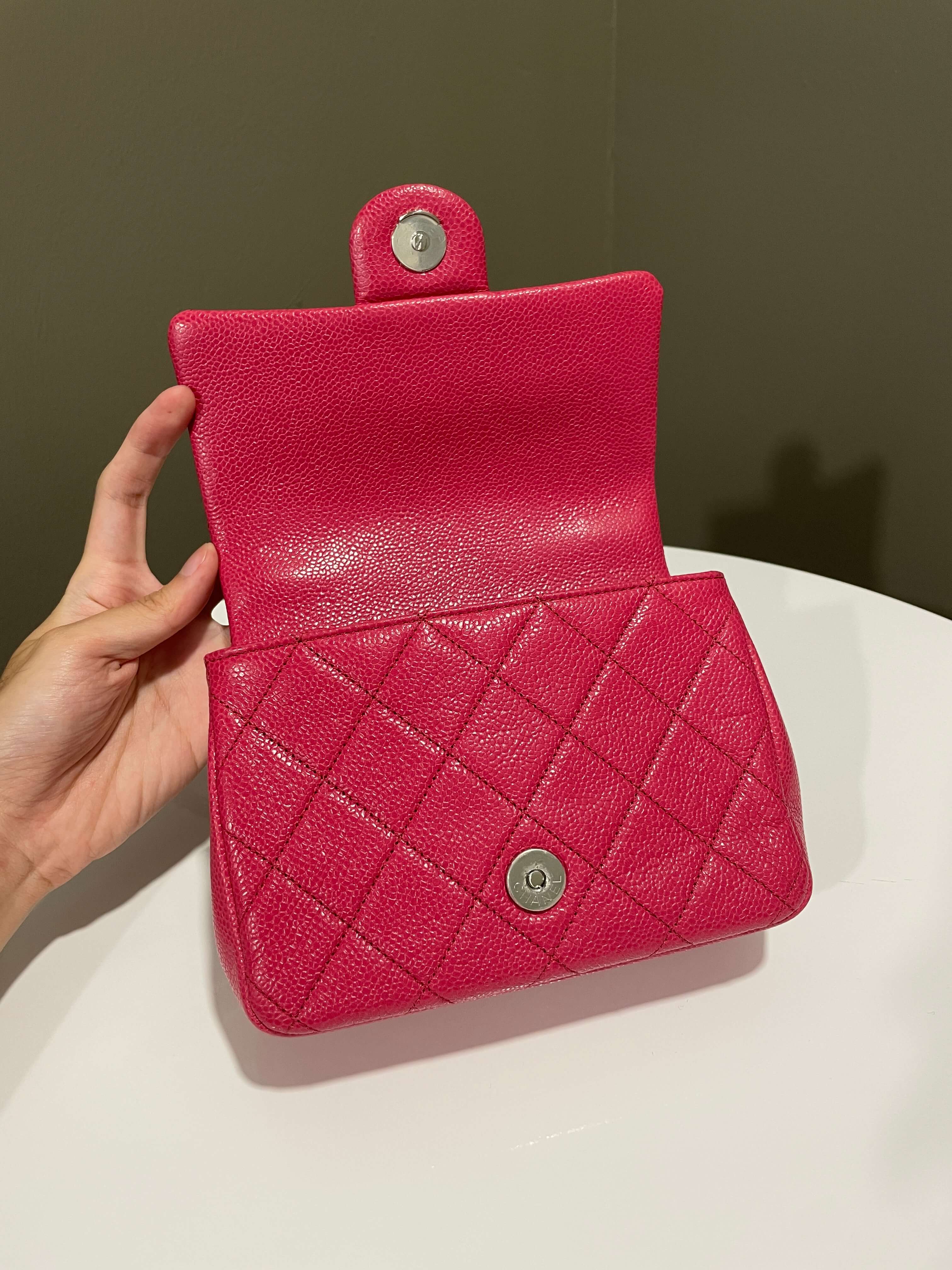 Chanel Quilted Incognito Mini Square Rose Pink Caviar