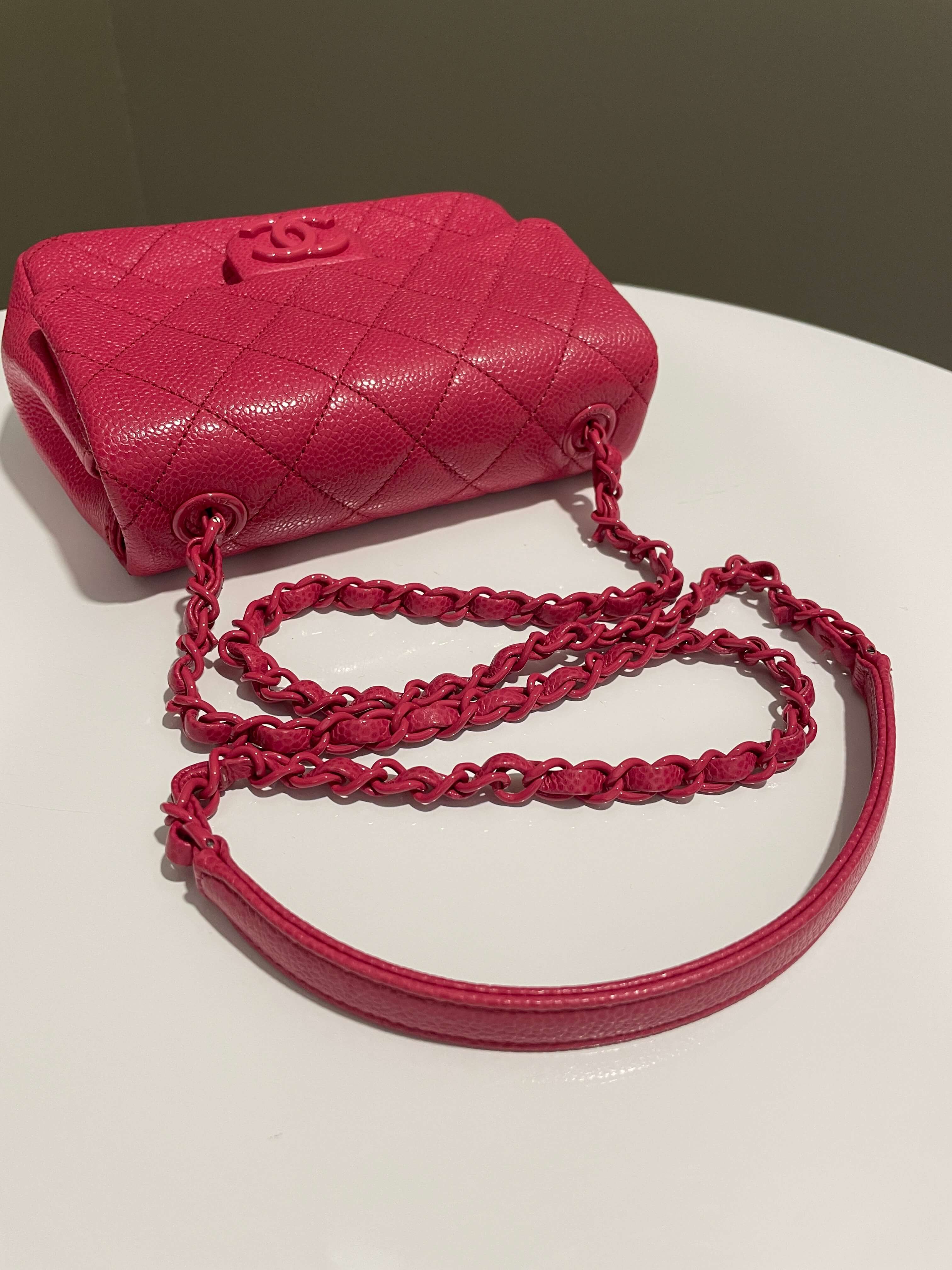 Chanel Quilted Incognito Mini Square Rose Pink Caviar