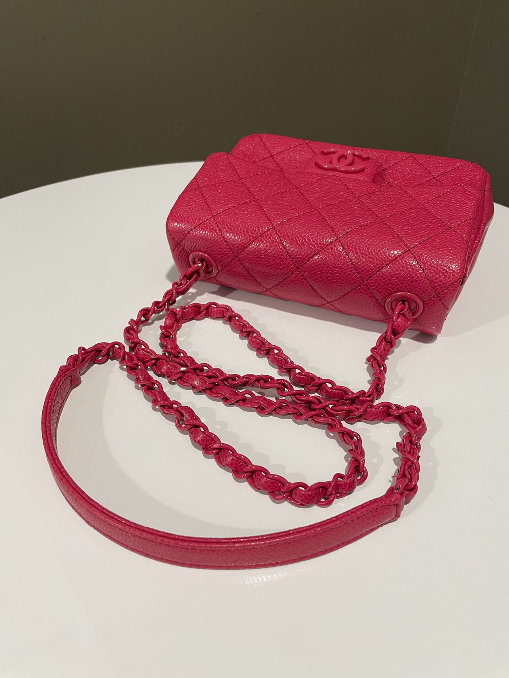 Chanel Quilted Incognito Mini Square Rose Pink Caviar