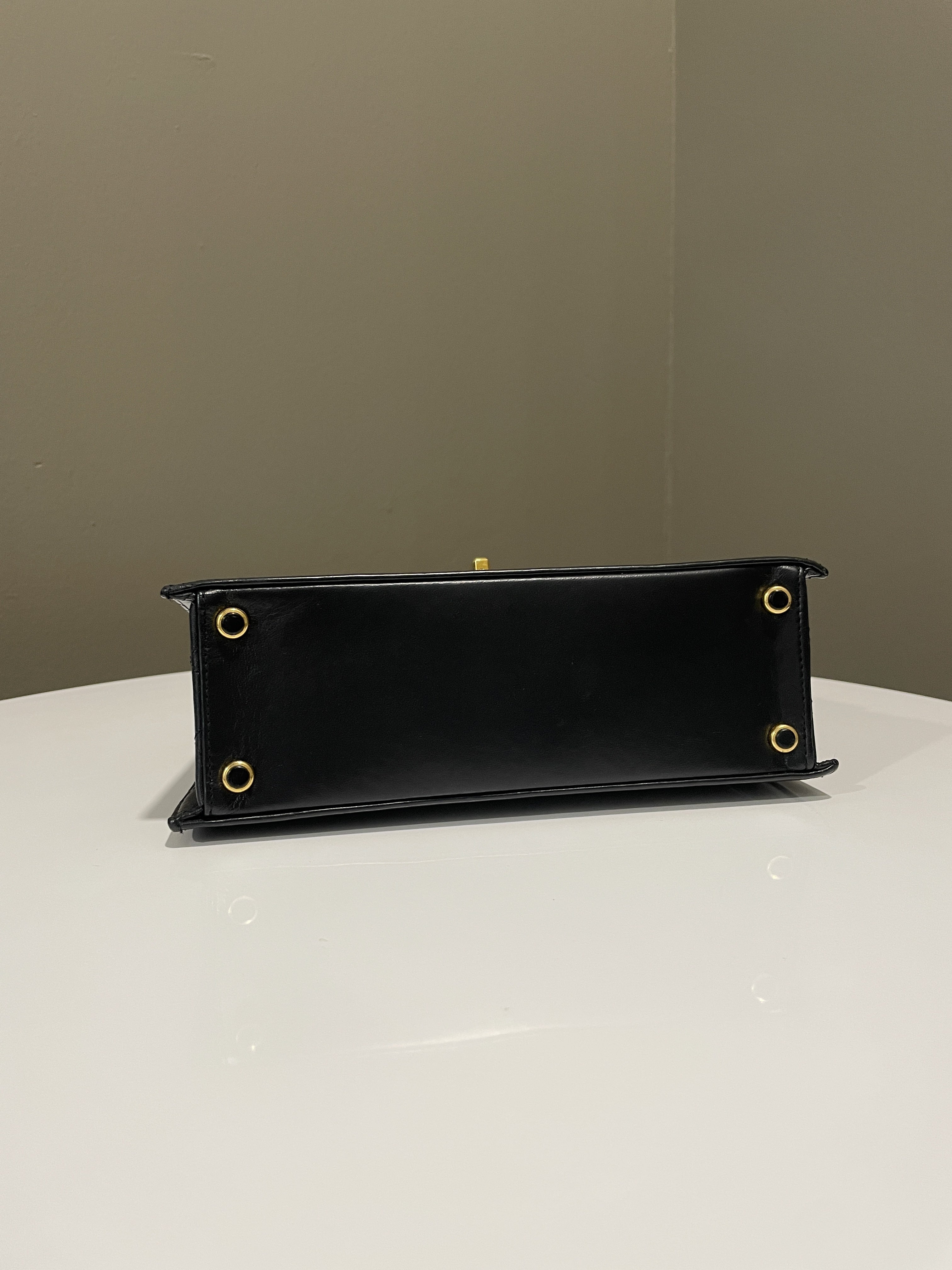 Chanel Vintage Trapezoid Bag Black Lambskin