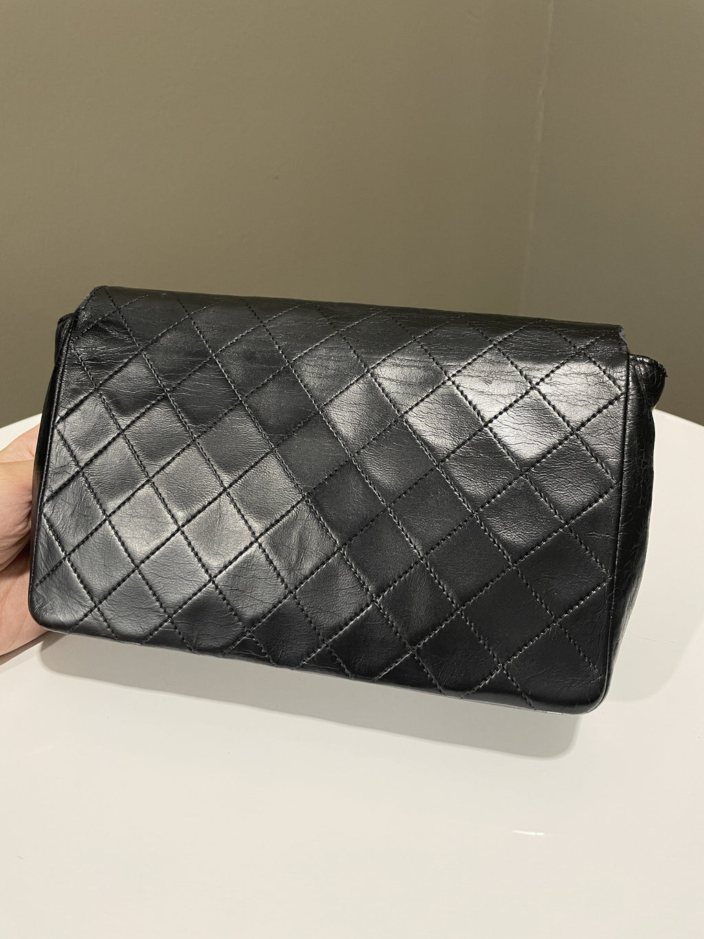 Chanel Vintage CC Turn Lock Flap Bag Black Lambskin