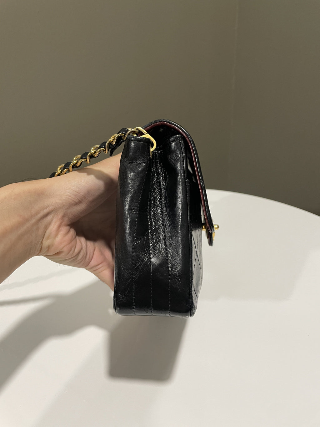 Chanel Vintage CC Turn Lock Flap Bag Black Lambskin