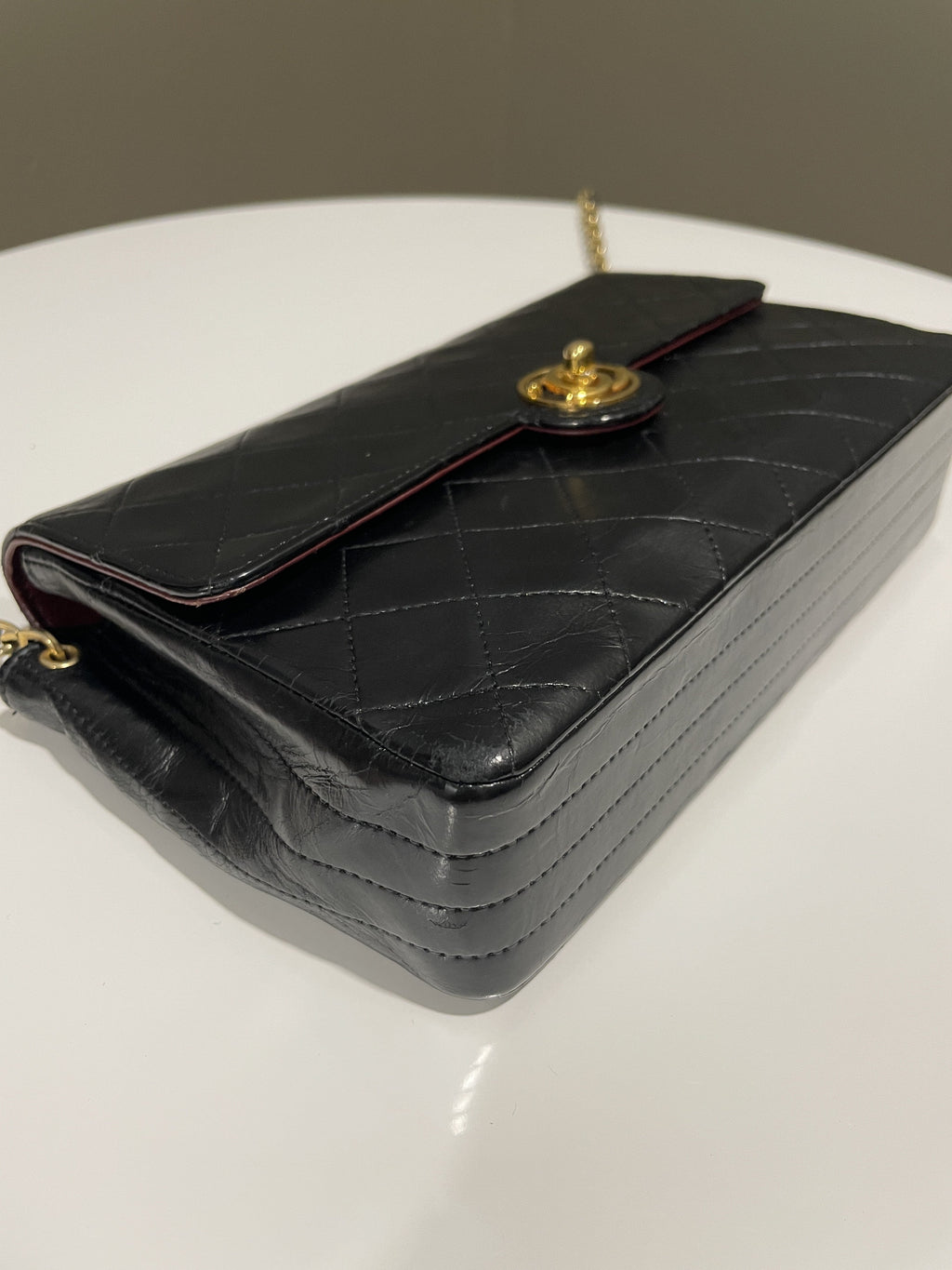 Chanel Vintage CC Turn Lock Flap Bag Black Lambskin