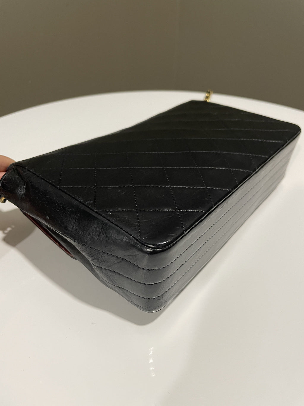 Chanel Vintage CC Turn Lock Flap Bag Black Lambskin