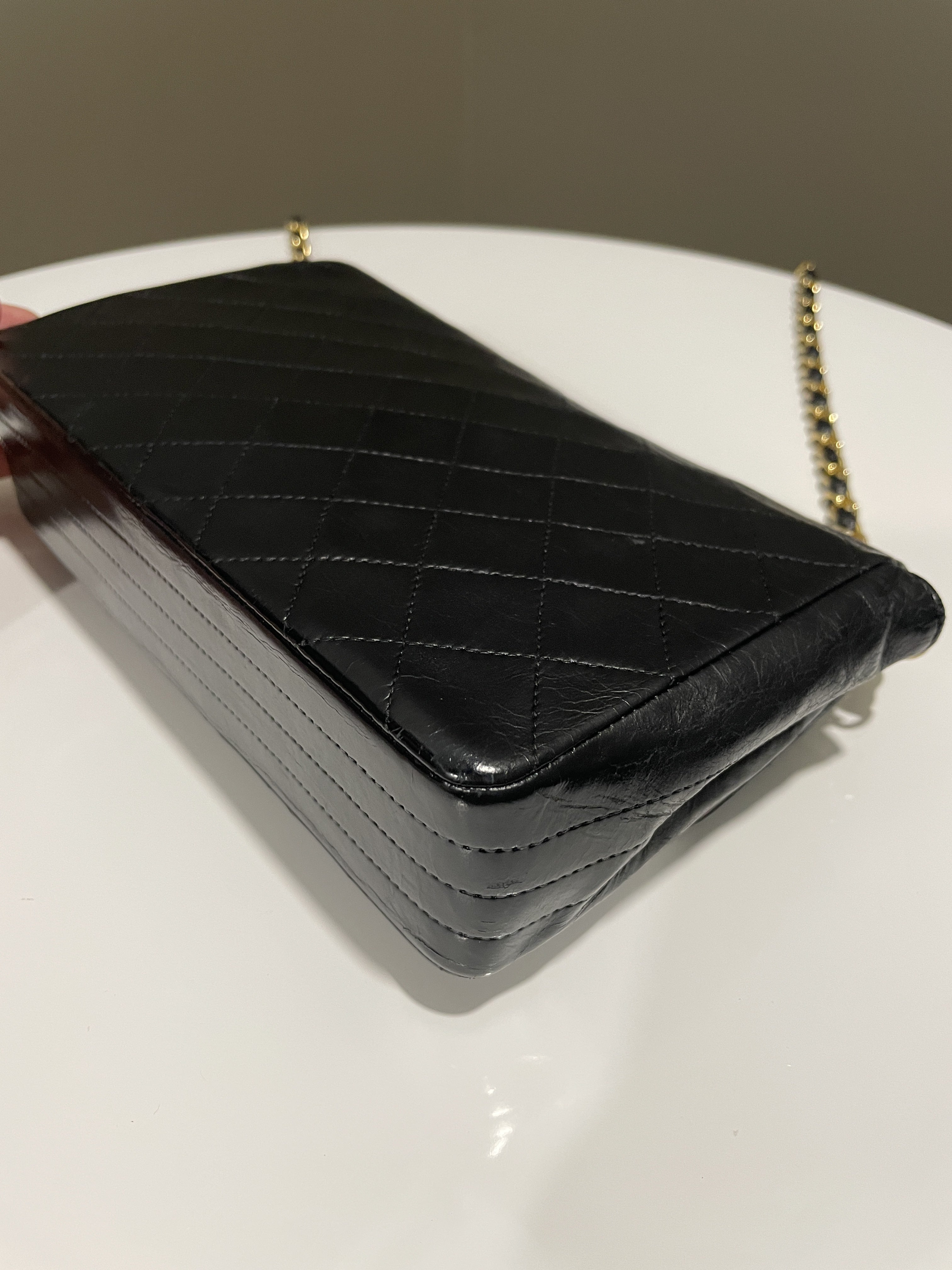 Chanel Vintage CC Turn Lock Flap Bag Black Lambskin
