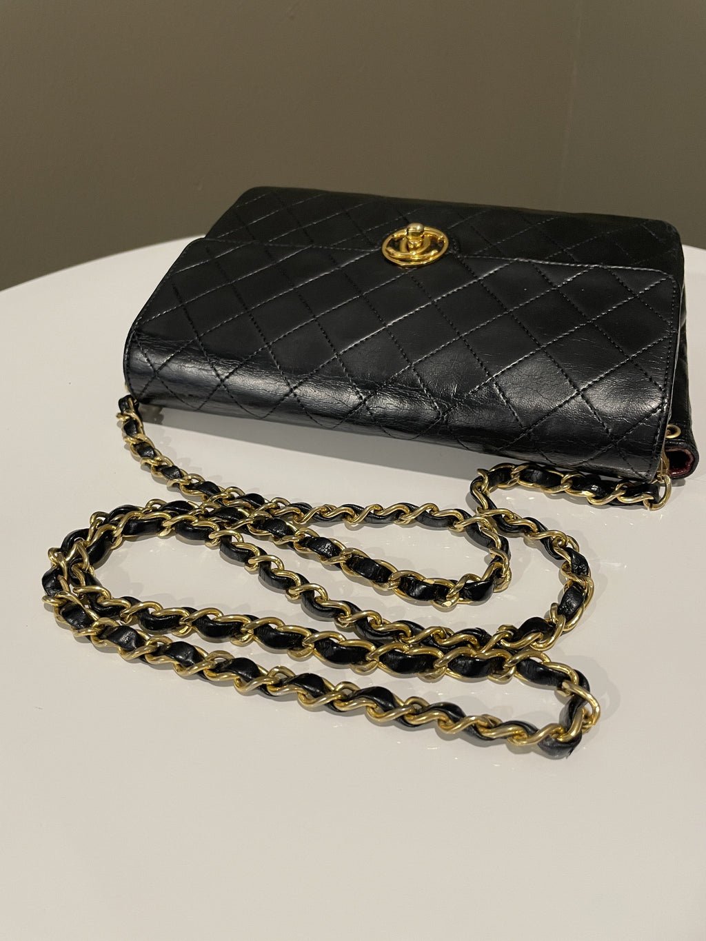 Chanel Vintage CC Turn Lock Flap Bag Black Lambskin