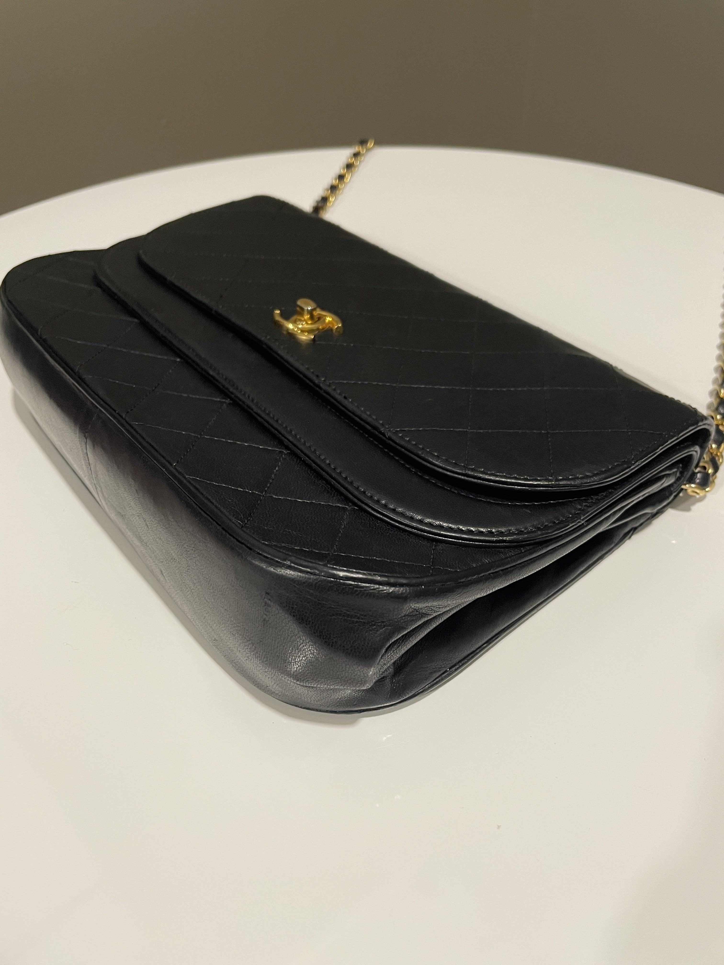Chanel Timeless Curve Double Flap Black Lambskin