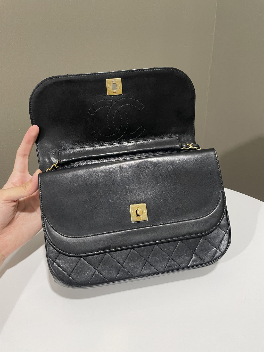 Chanel Timeless Curve Double Flap Black Lambskin