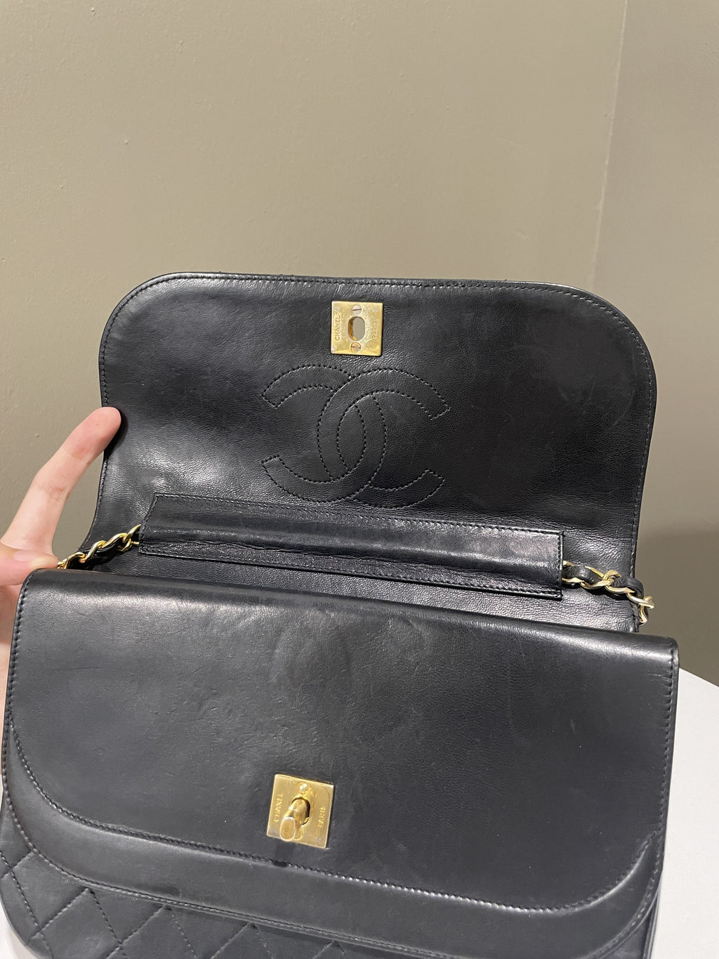 Chanel Timeless Curve Double Flap Black Lambskin