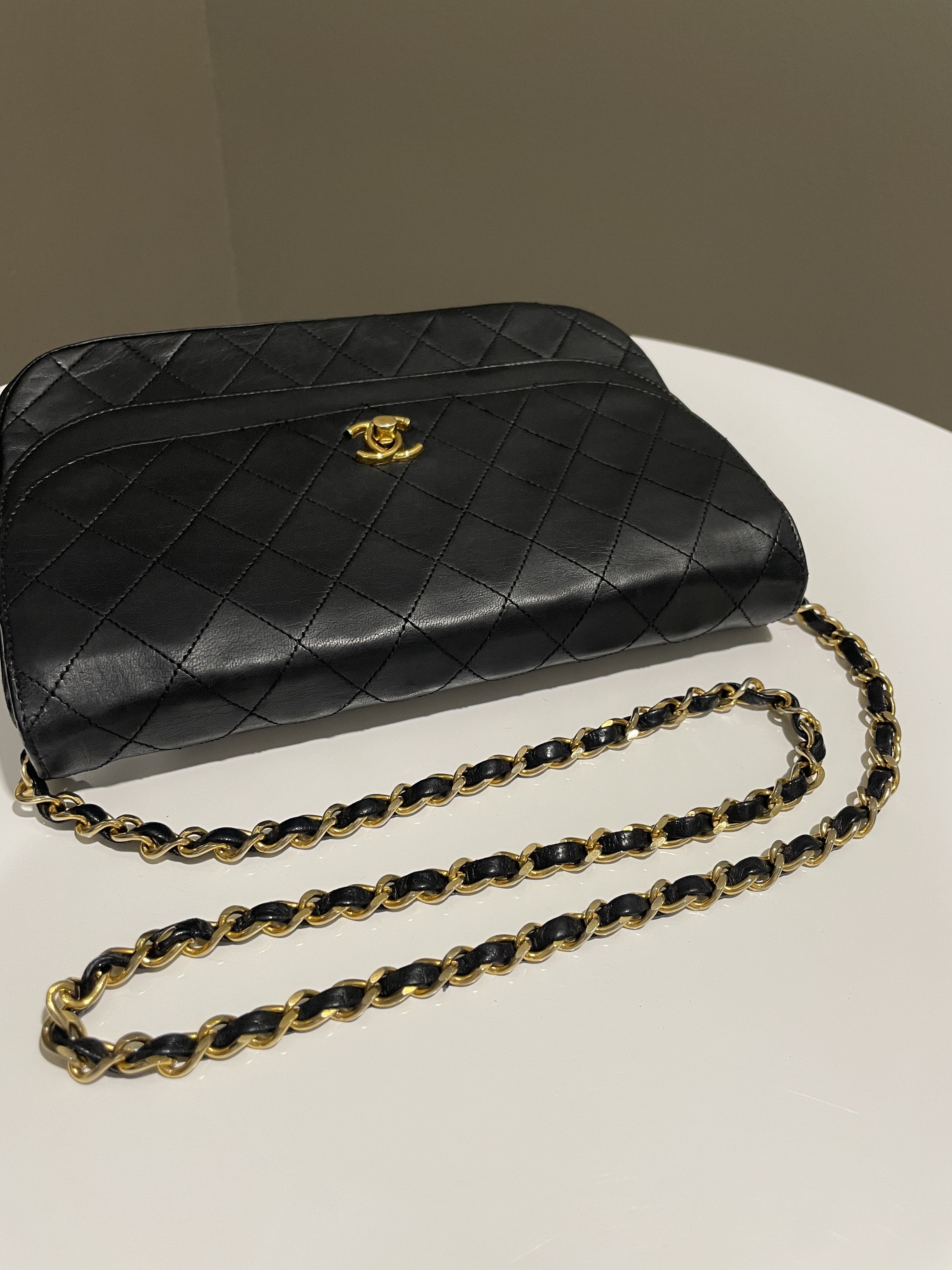 Chanel Timeless Curve Double Flap Black Lambskin