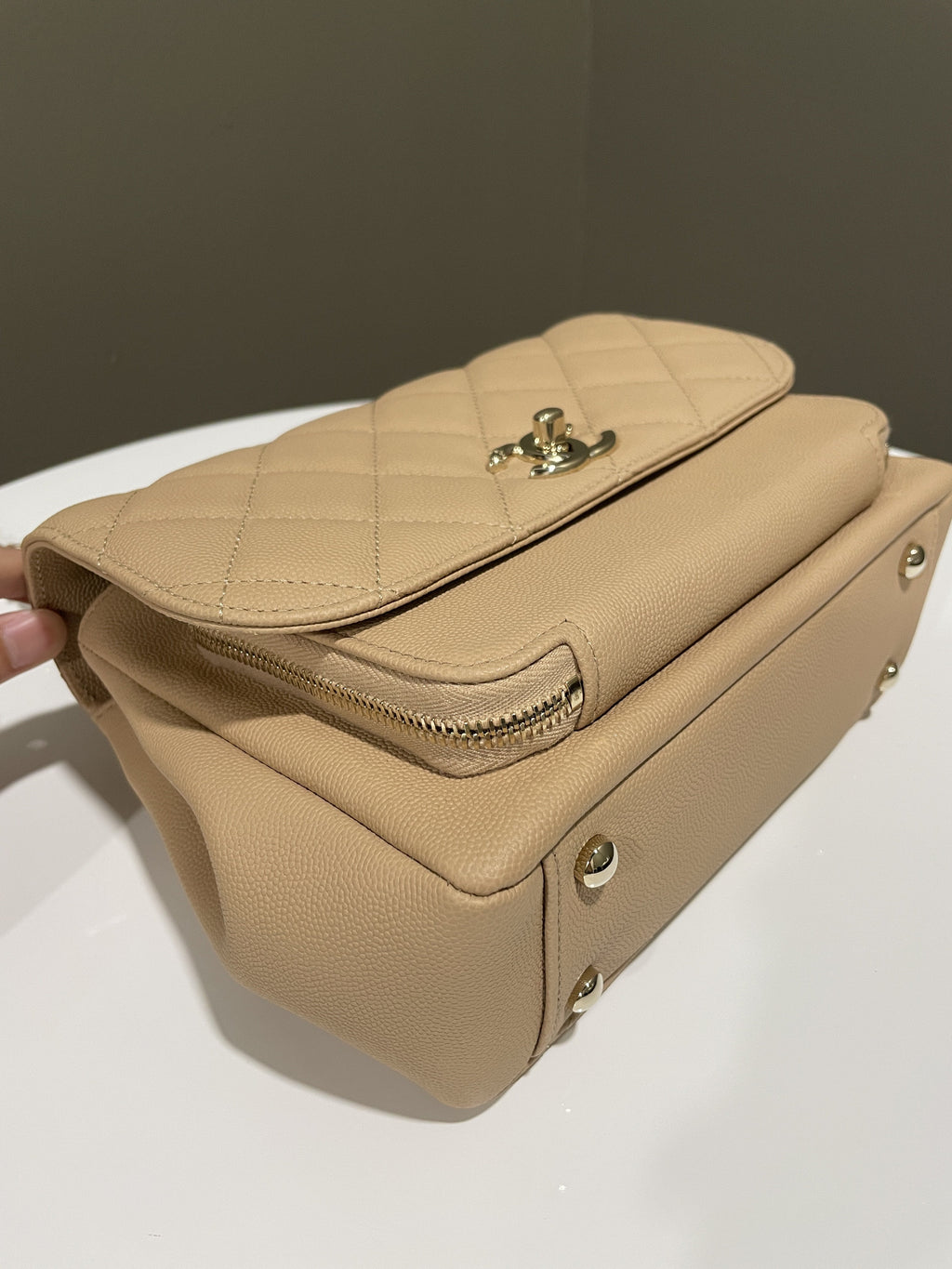 Chanel Business Affinity Flap Natural Beige Caviar
