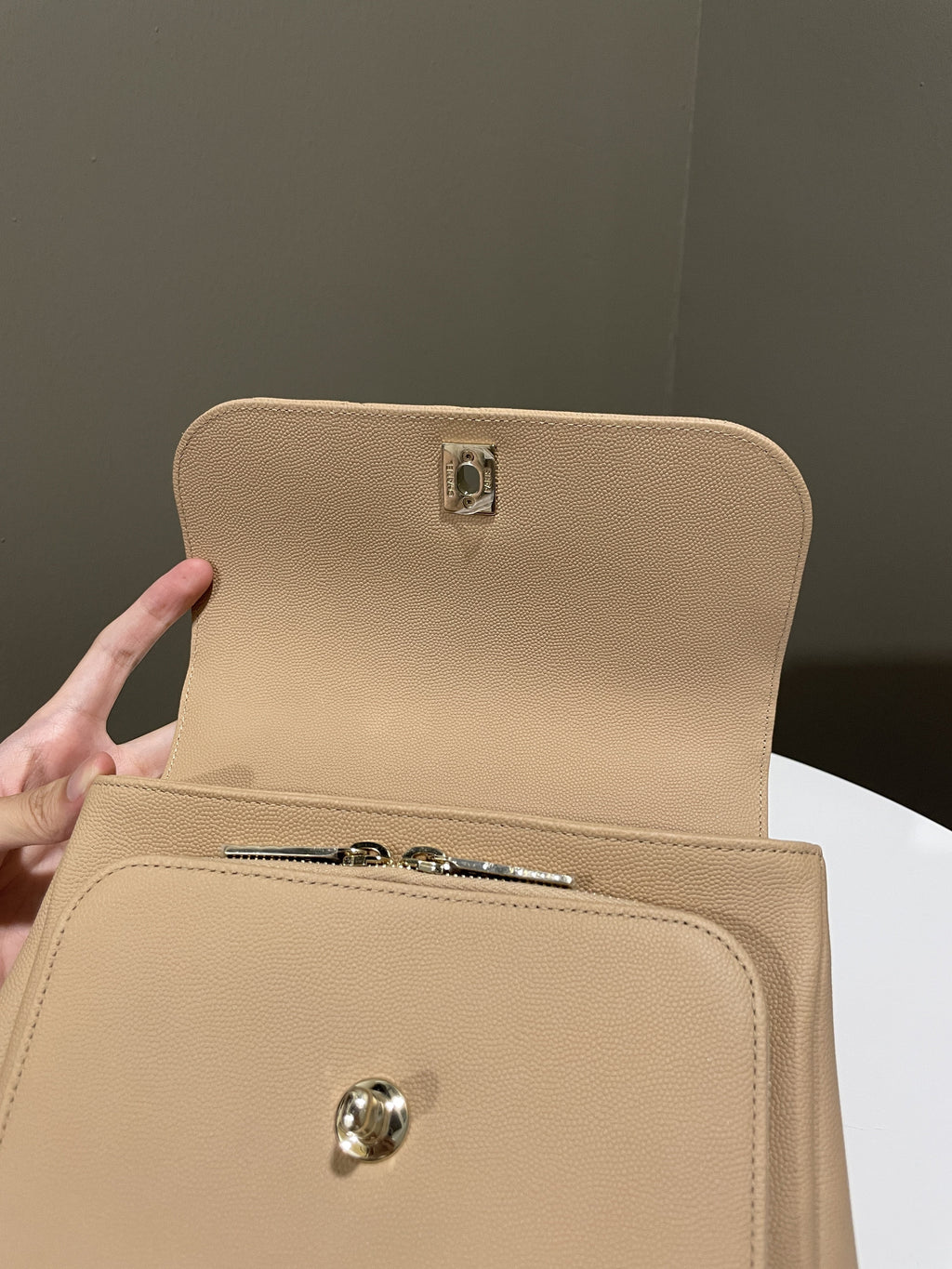 Chanel Business Affinity Flap Natural Beige Caviar