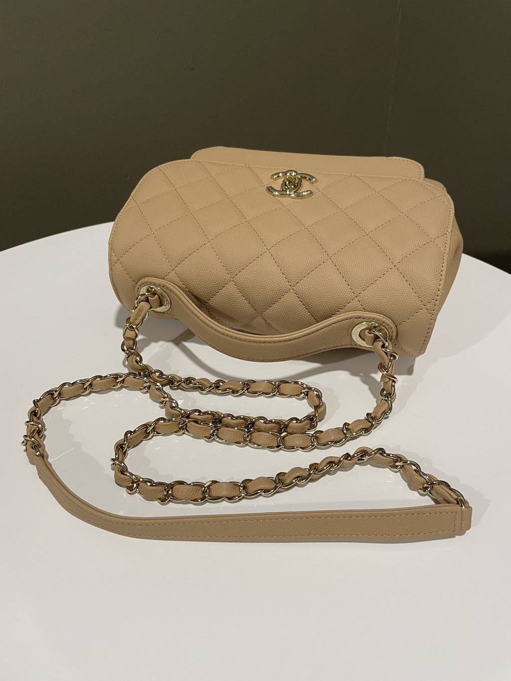 Chanel Business Affinity Flap Natural Beige Caviar