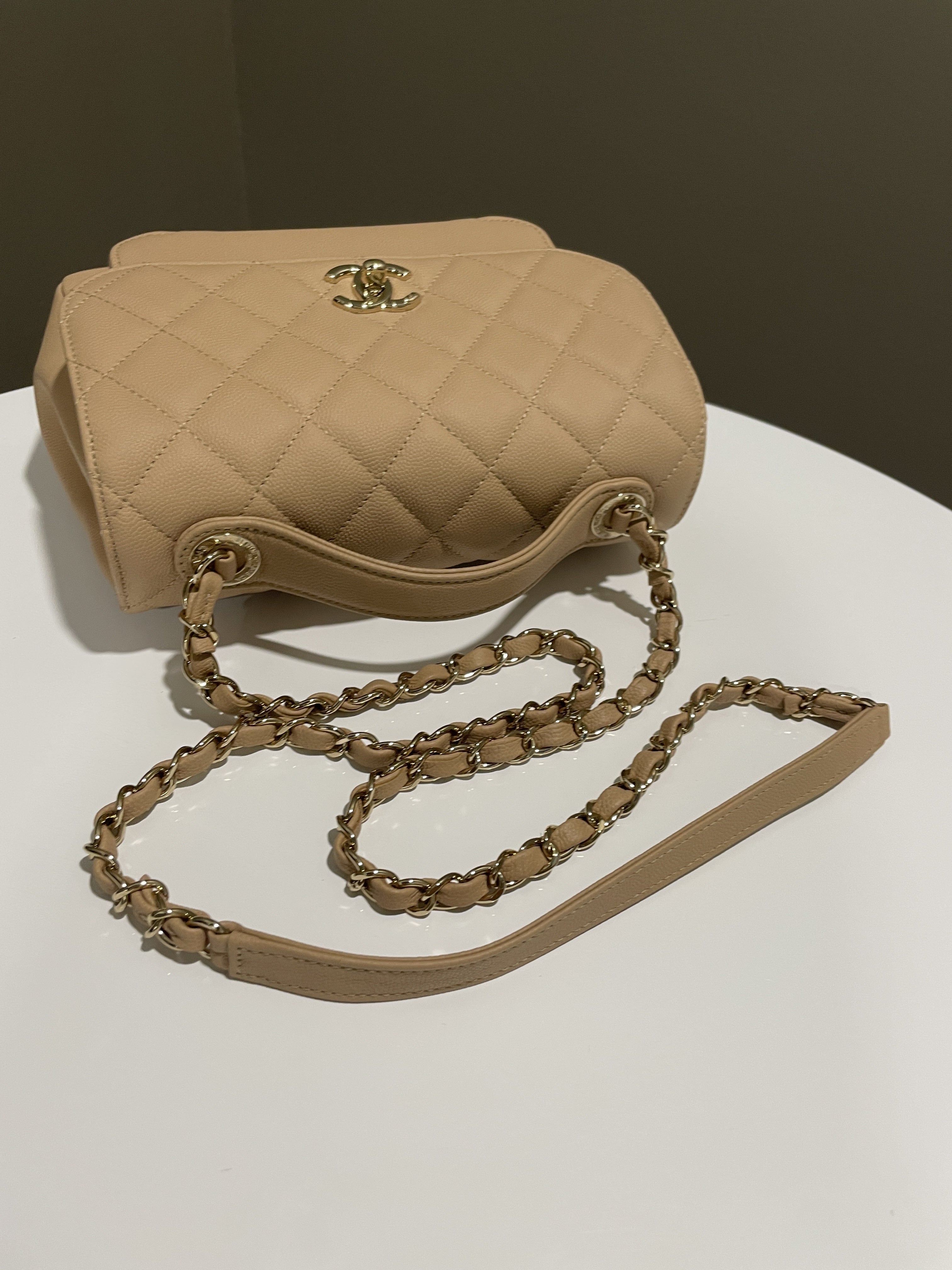 Chanel Business Affinity Flap Natural Beige Caviar