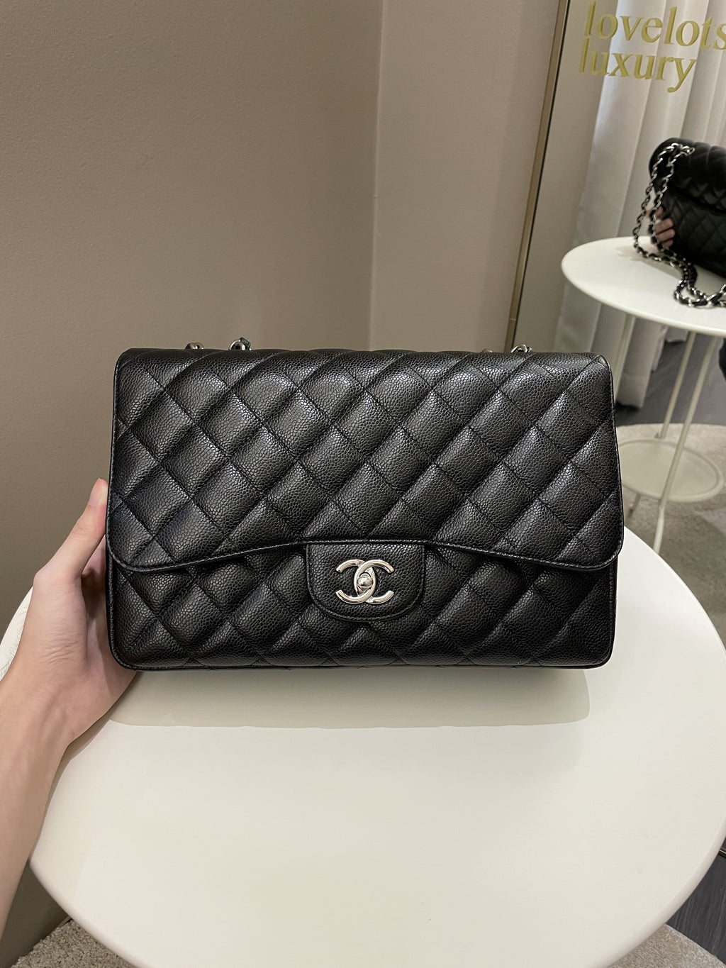 Chanel Classic Quilted Jumbo Single Flap Black Caviar