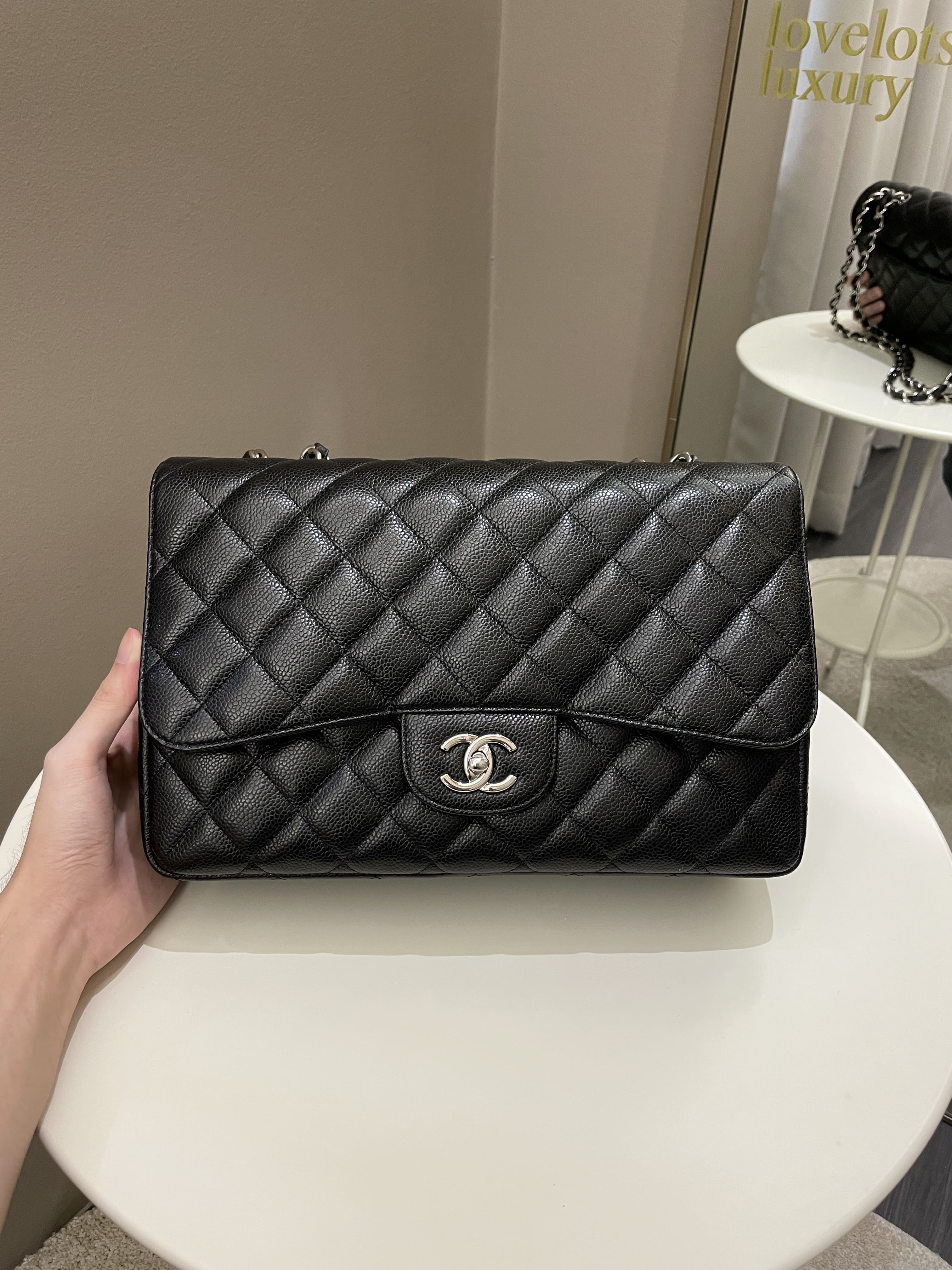 Chanel Classic Quilted Jumbo Single Flap Black Caviar
