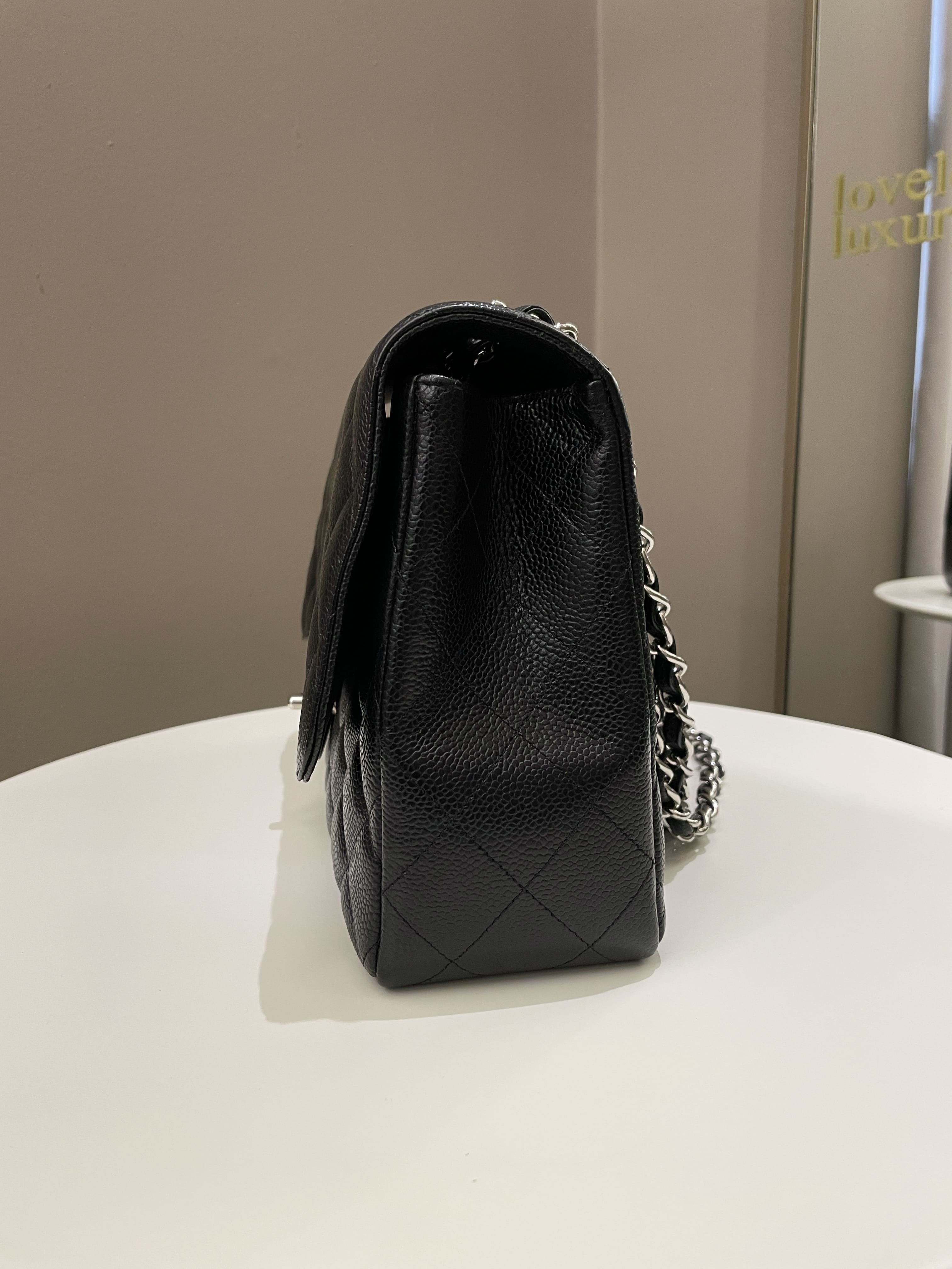 Chanel Classic Quilted Jumbo Single Flap Black Caviar
