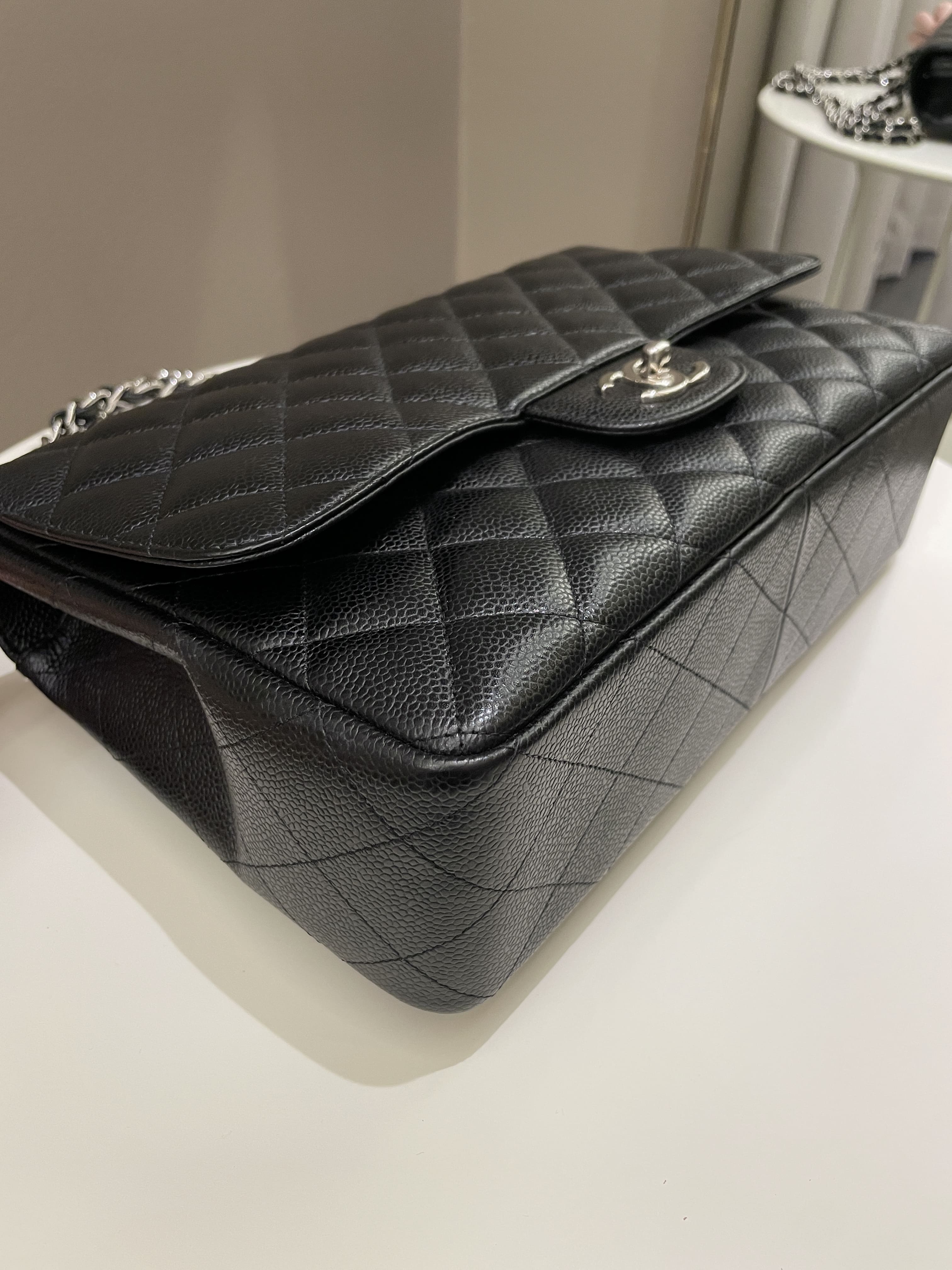 Chanel Classic Quilted Jumbo Single Flap Black Caviar