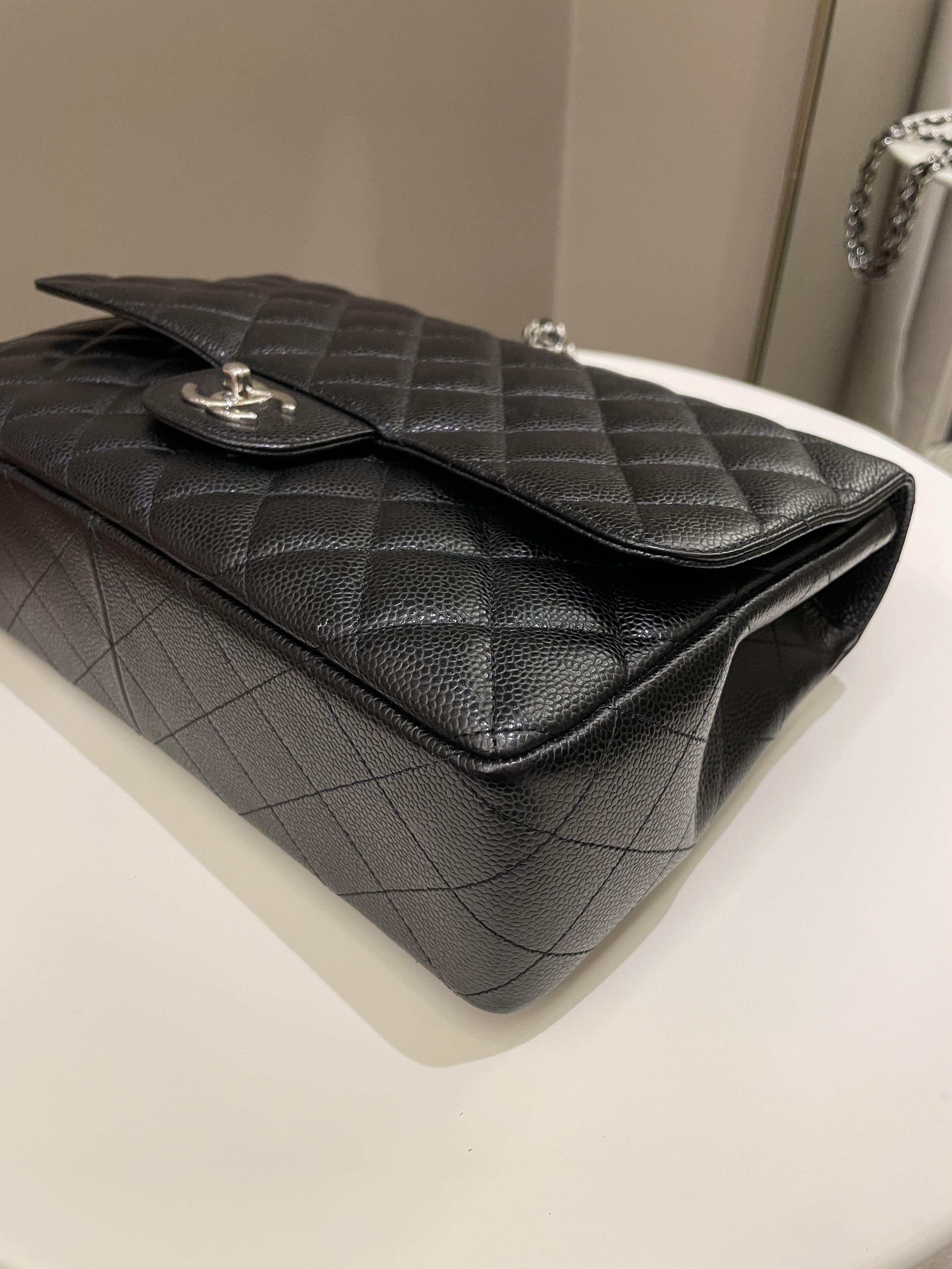 Chanel Classic Quilted Jumbo Single Flap Black Caviar
