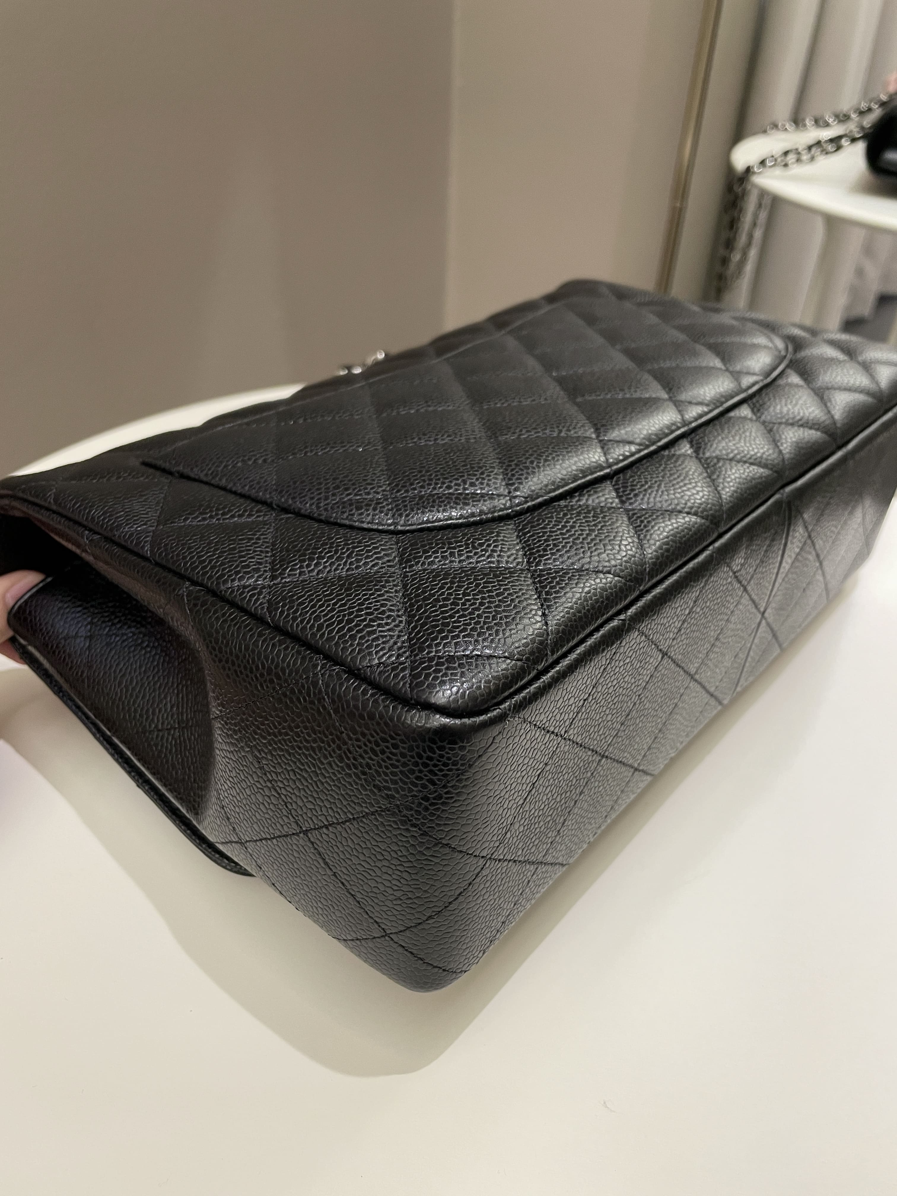 Chanel Classic Quilted Jumbo Single Flap Black Caviar