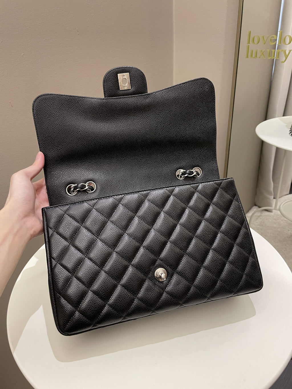 Chanel Classic Quilted Jumbo Single Flap Black Caviar