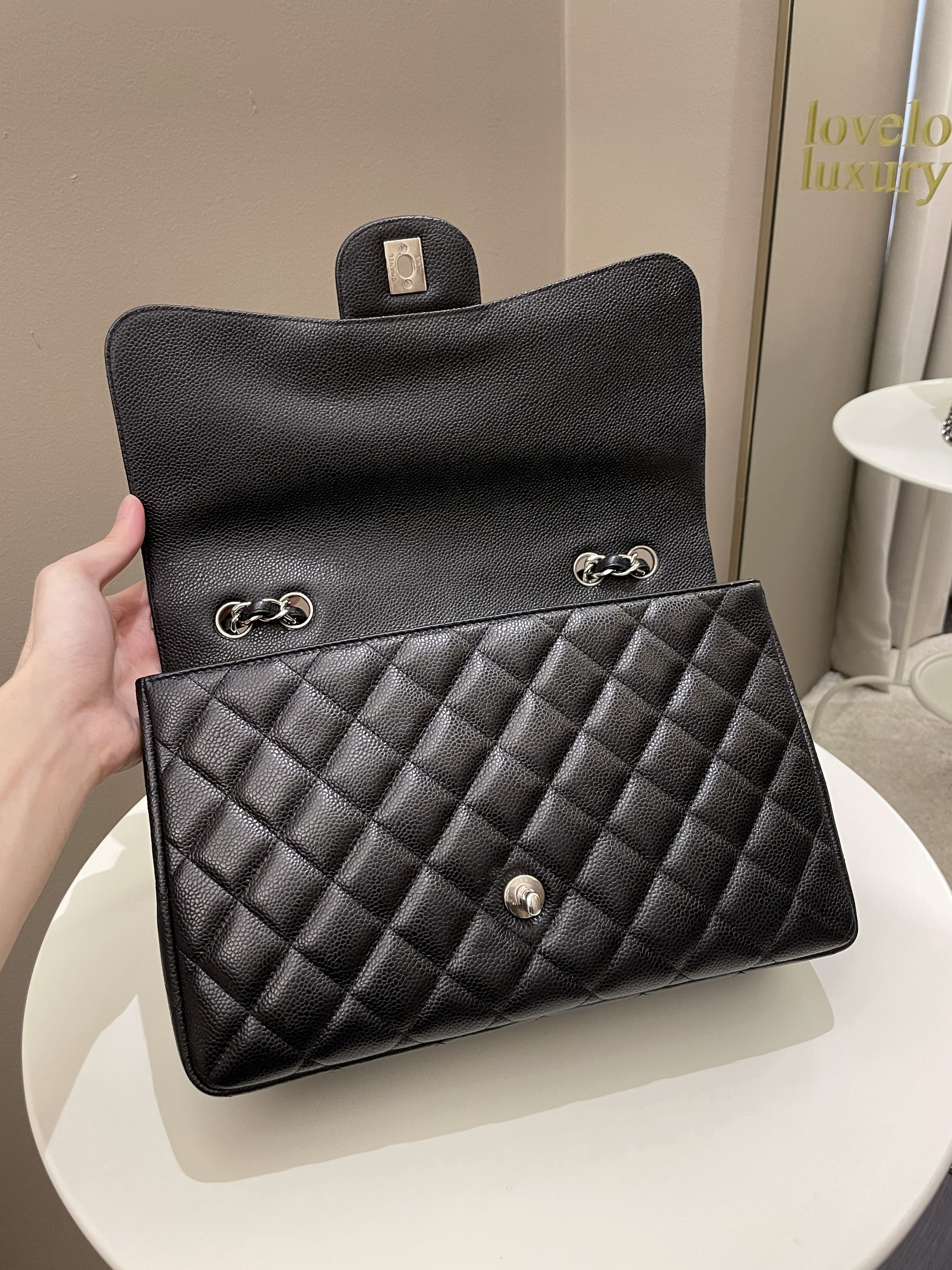 Chanel Classic Quilted Jumbo Single Flap Black Caviar