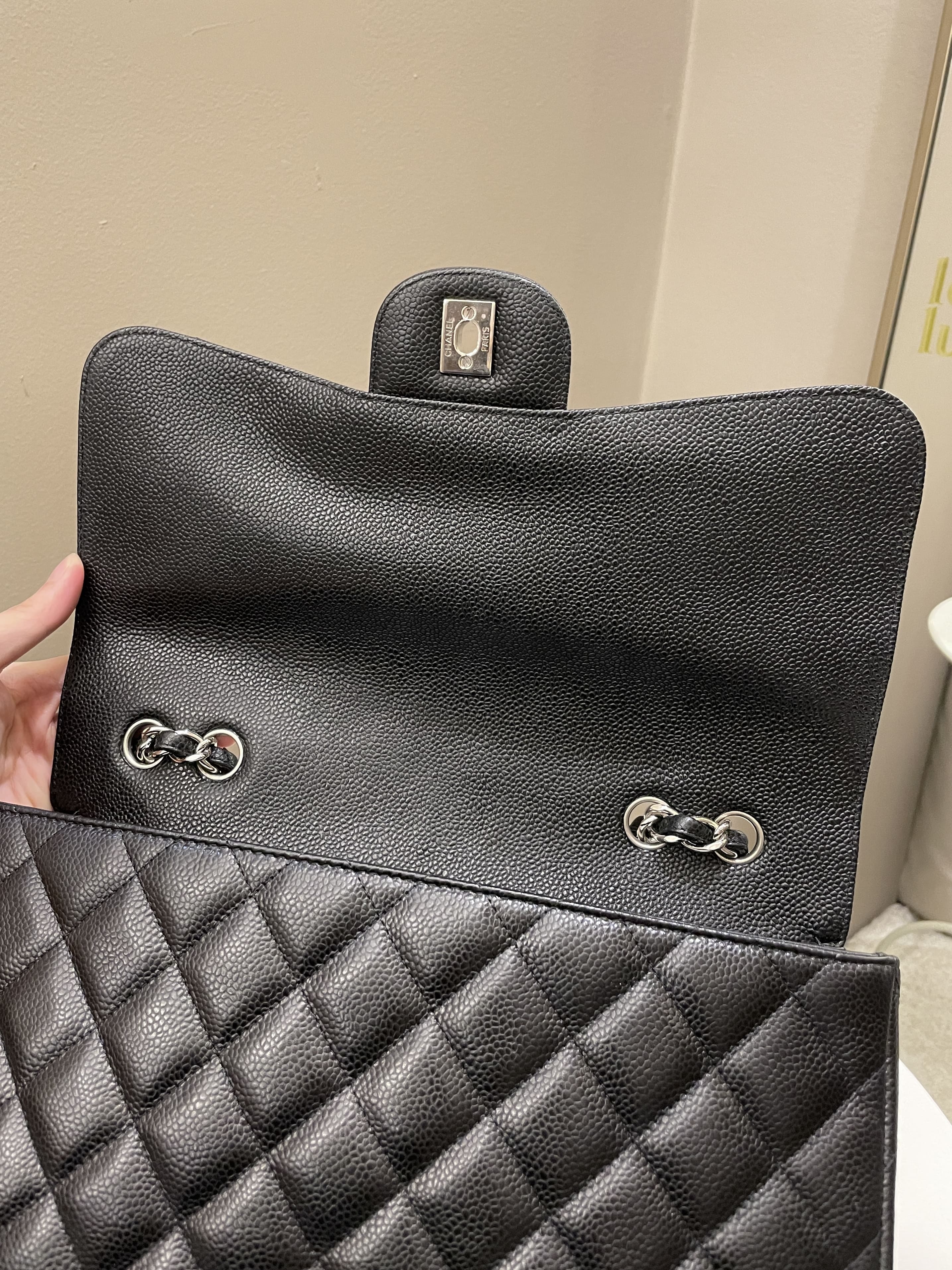 Chanel Classic Quilted Jumbo Single Flap Black Caviar