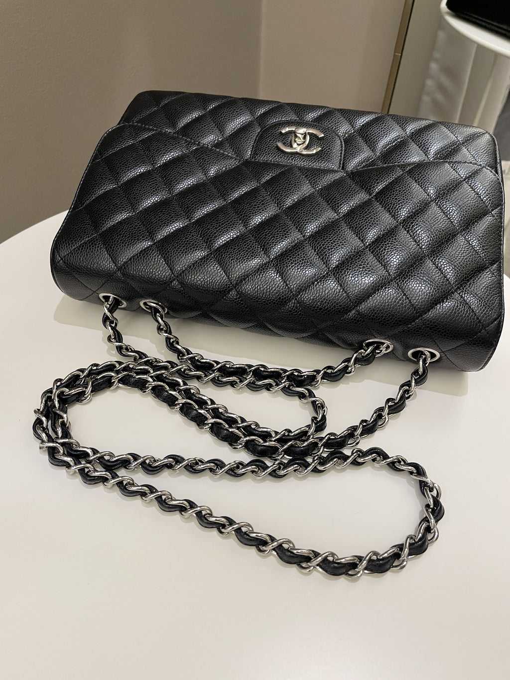Chanel Classic Quilted Jumbo Single Flap Black Caviar