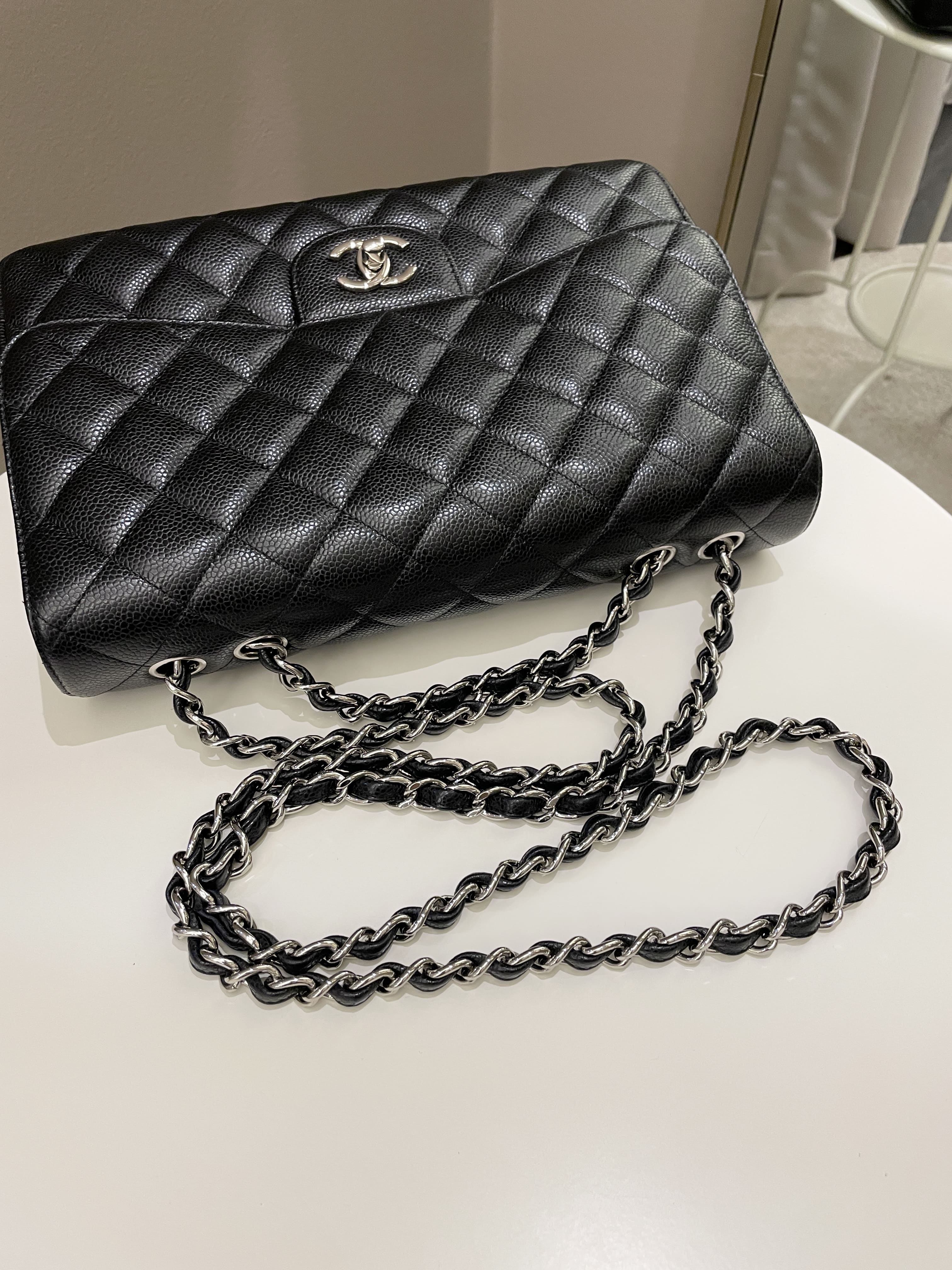 Chanel Classic Quilted Jumbo Single Flap Black Caviar