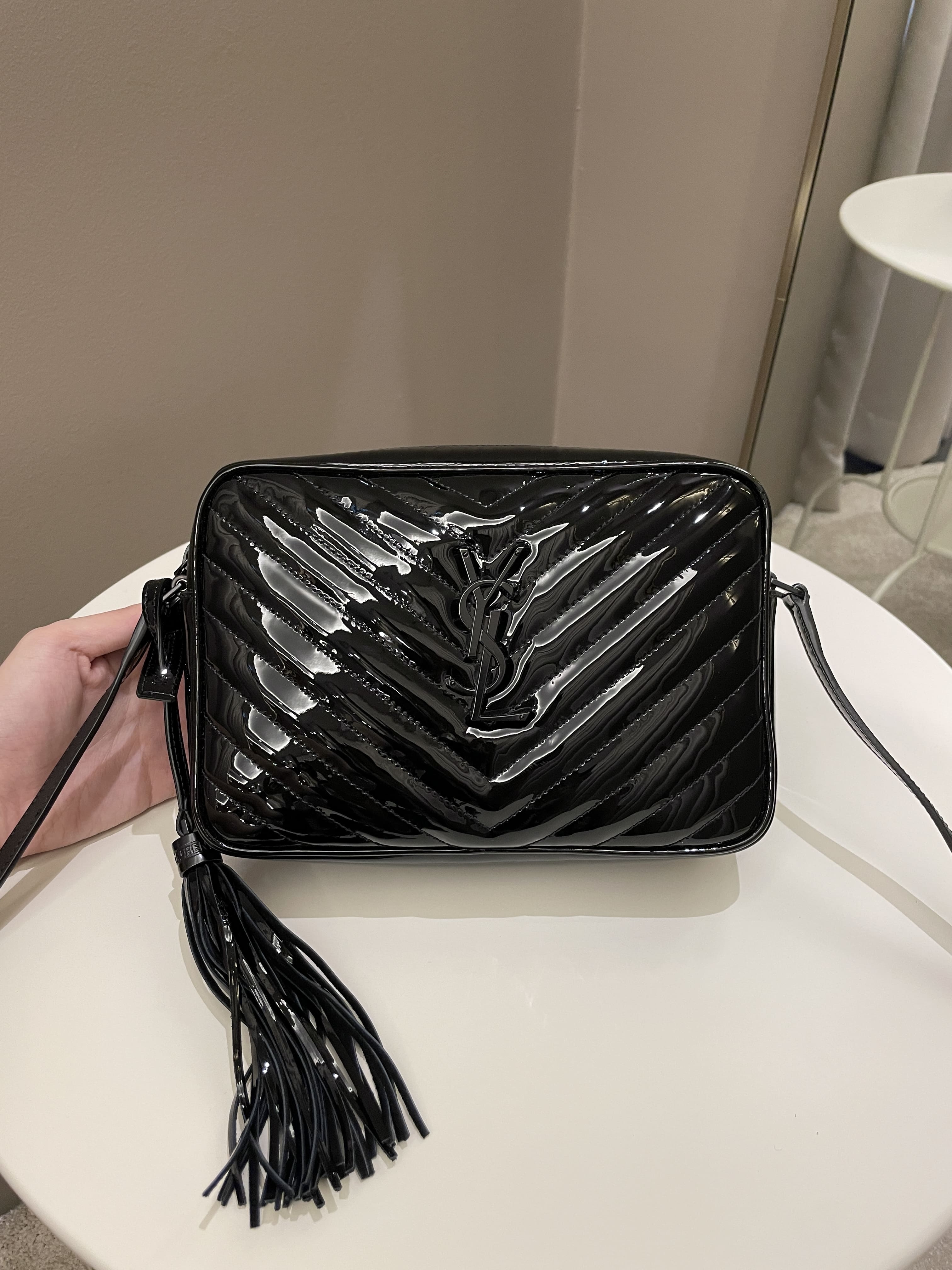 Saint Laurent Lou Camera Black Patent