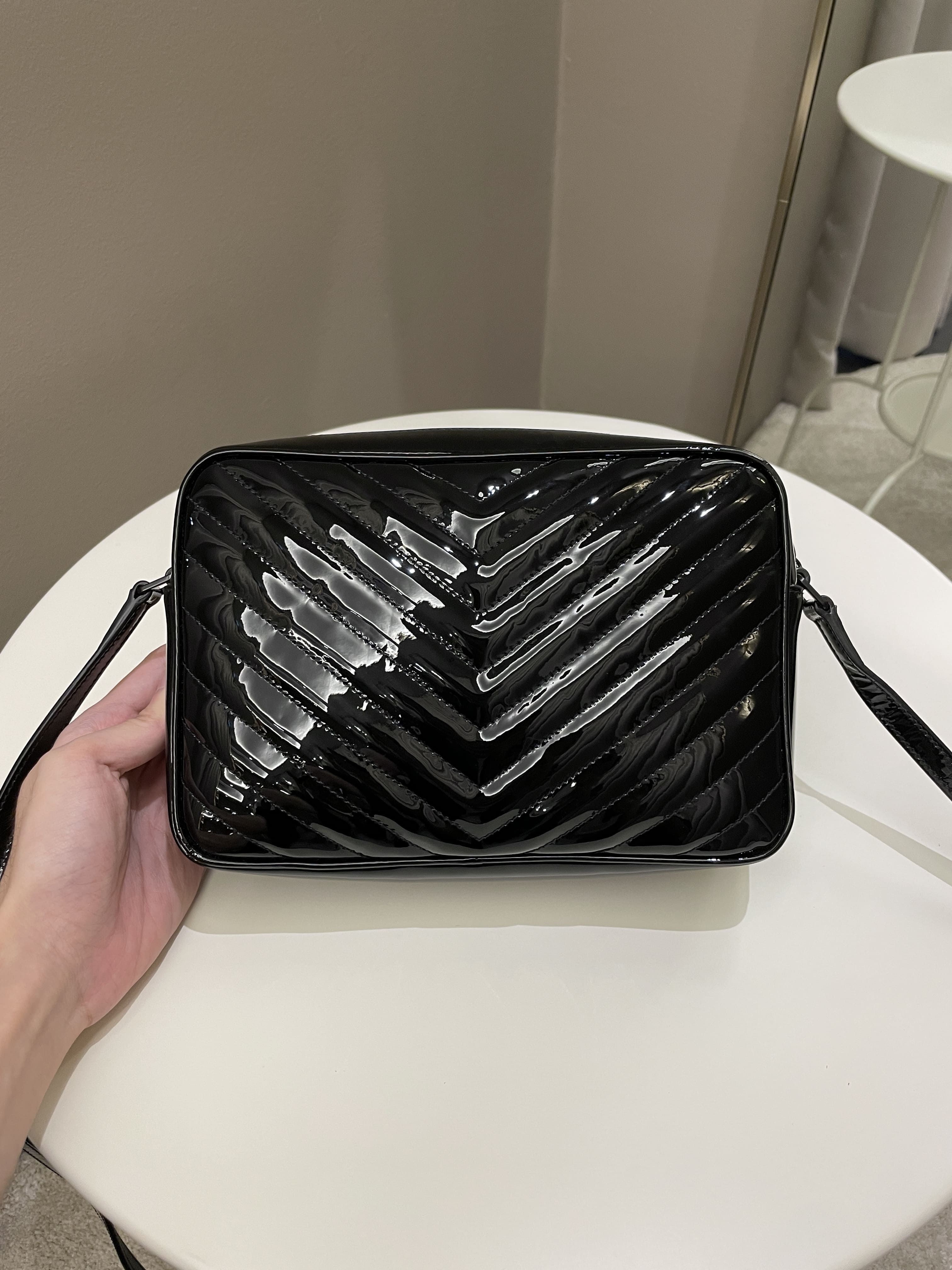 Saint Laurent Lou Camera Black Patent