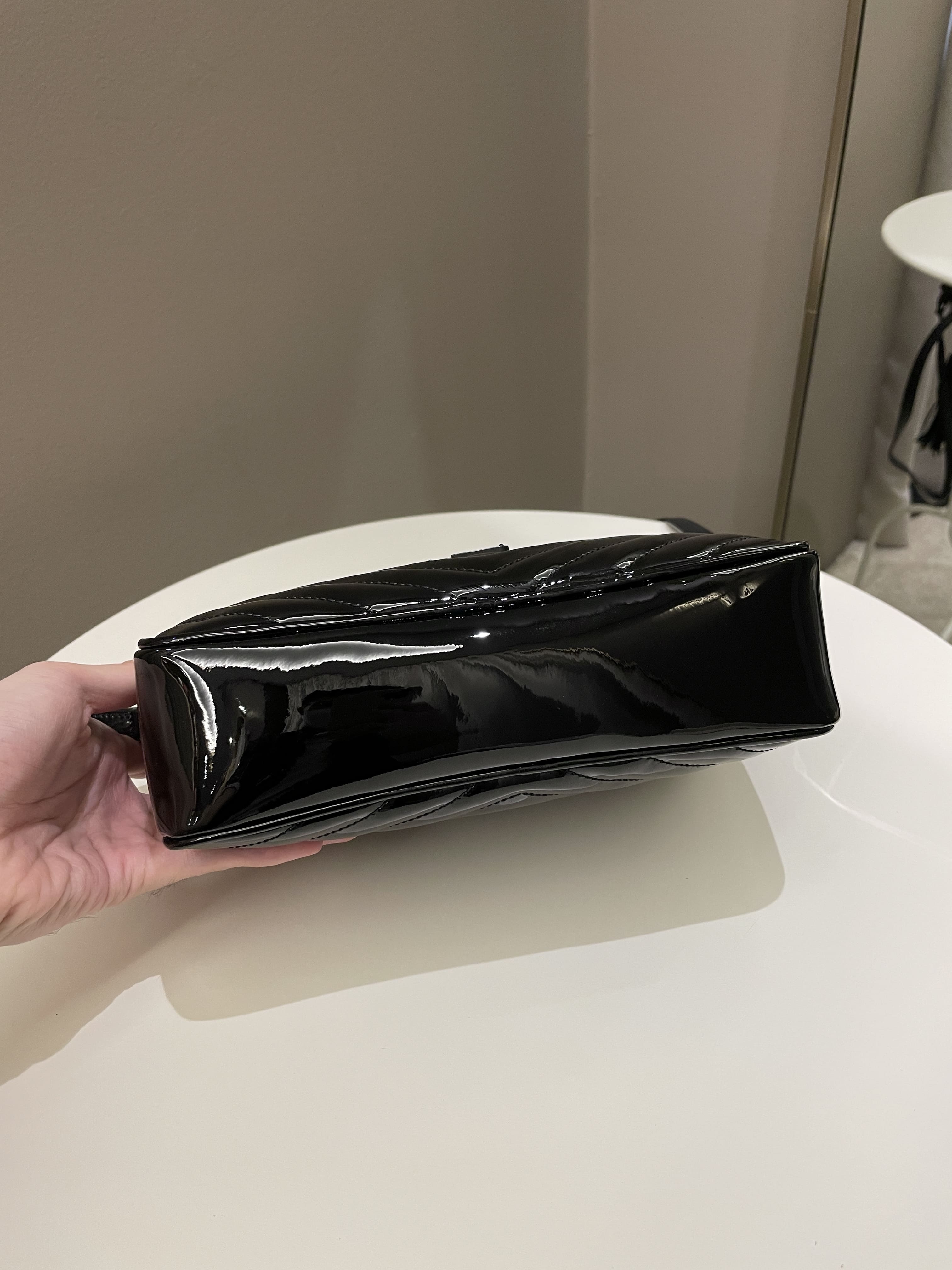 Saint Laurent Lou Camera Black Patent