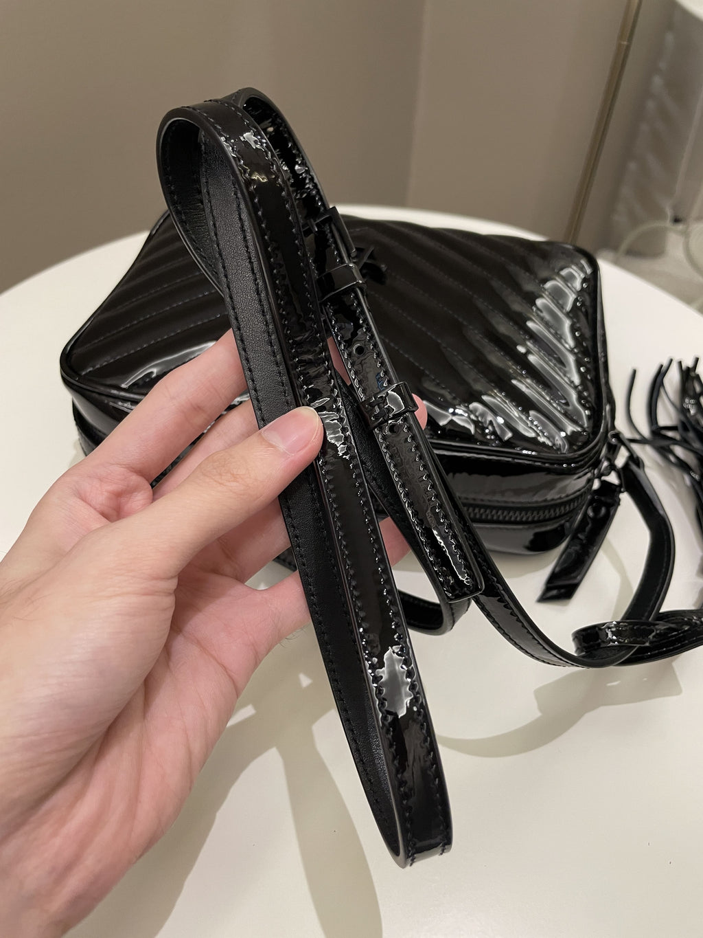Saint Laurent Lou Camera Black Patent