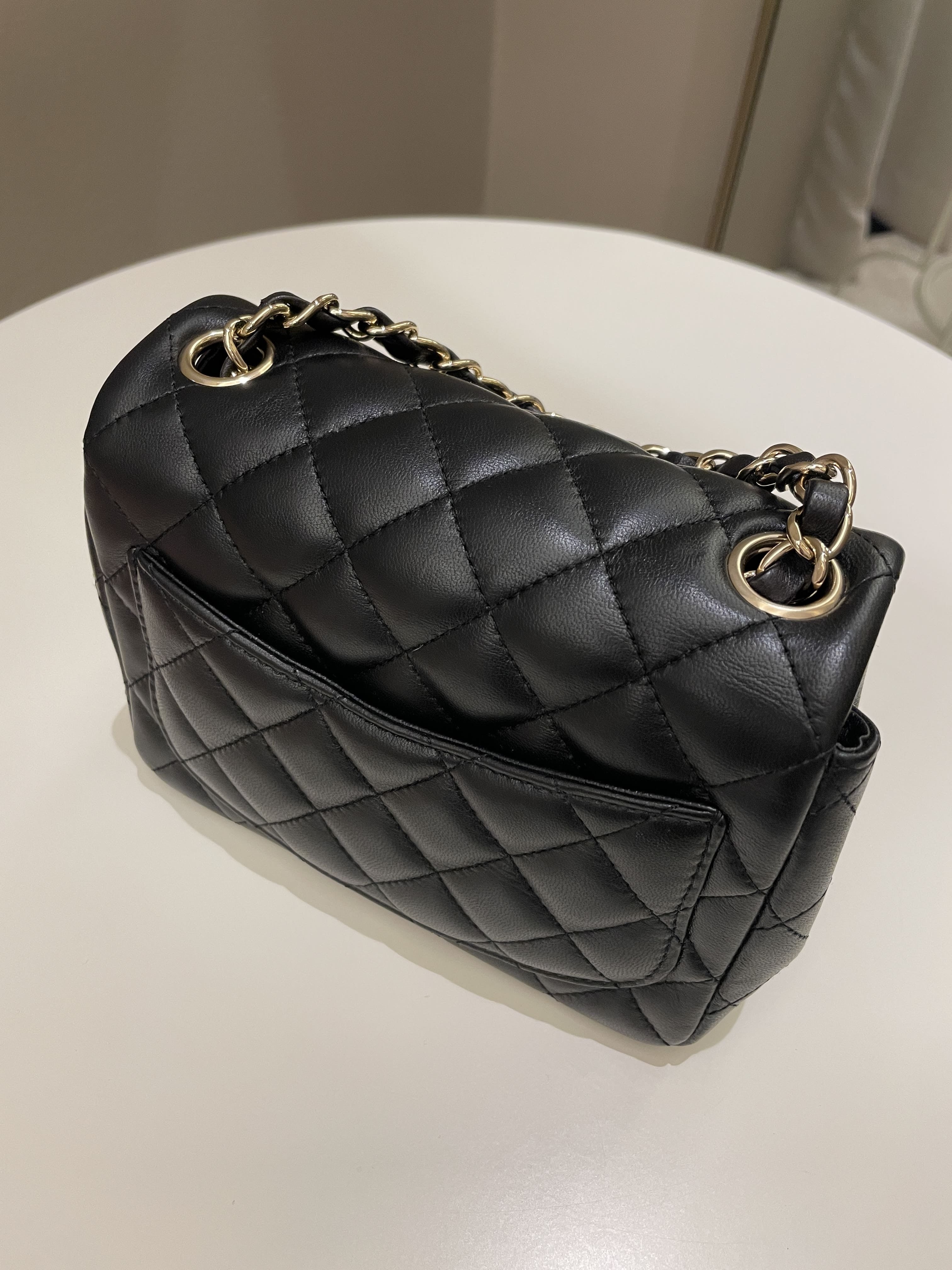 Chanel Classic Quilted Mini Square Black Lambskin