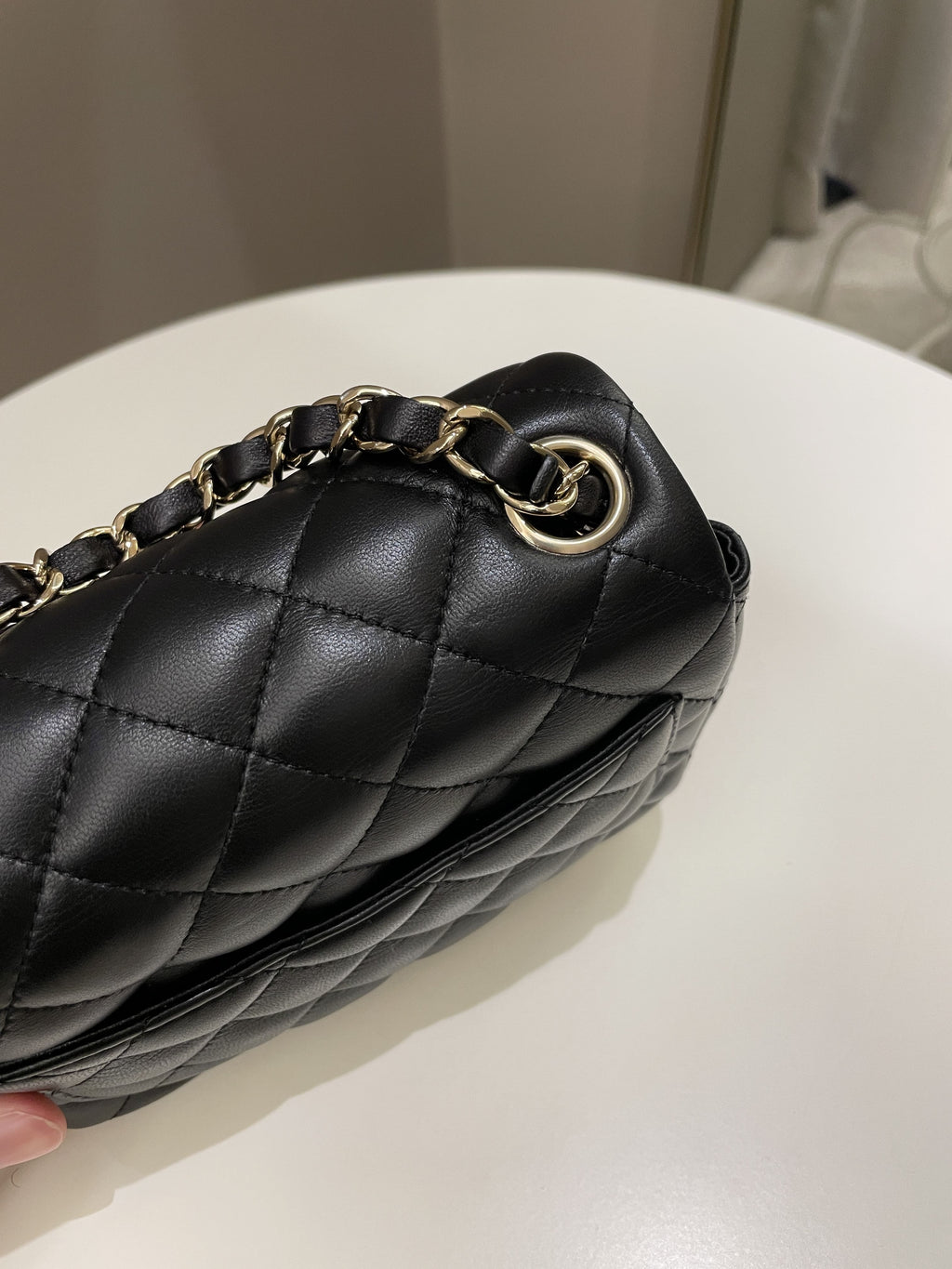 Chanel Classic Quilted Mini Square Black Lambskin