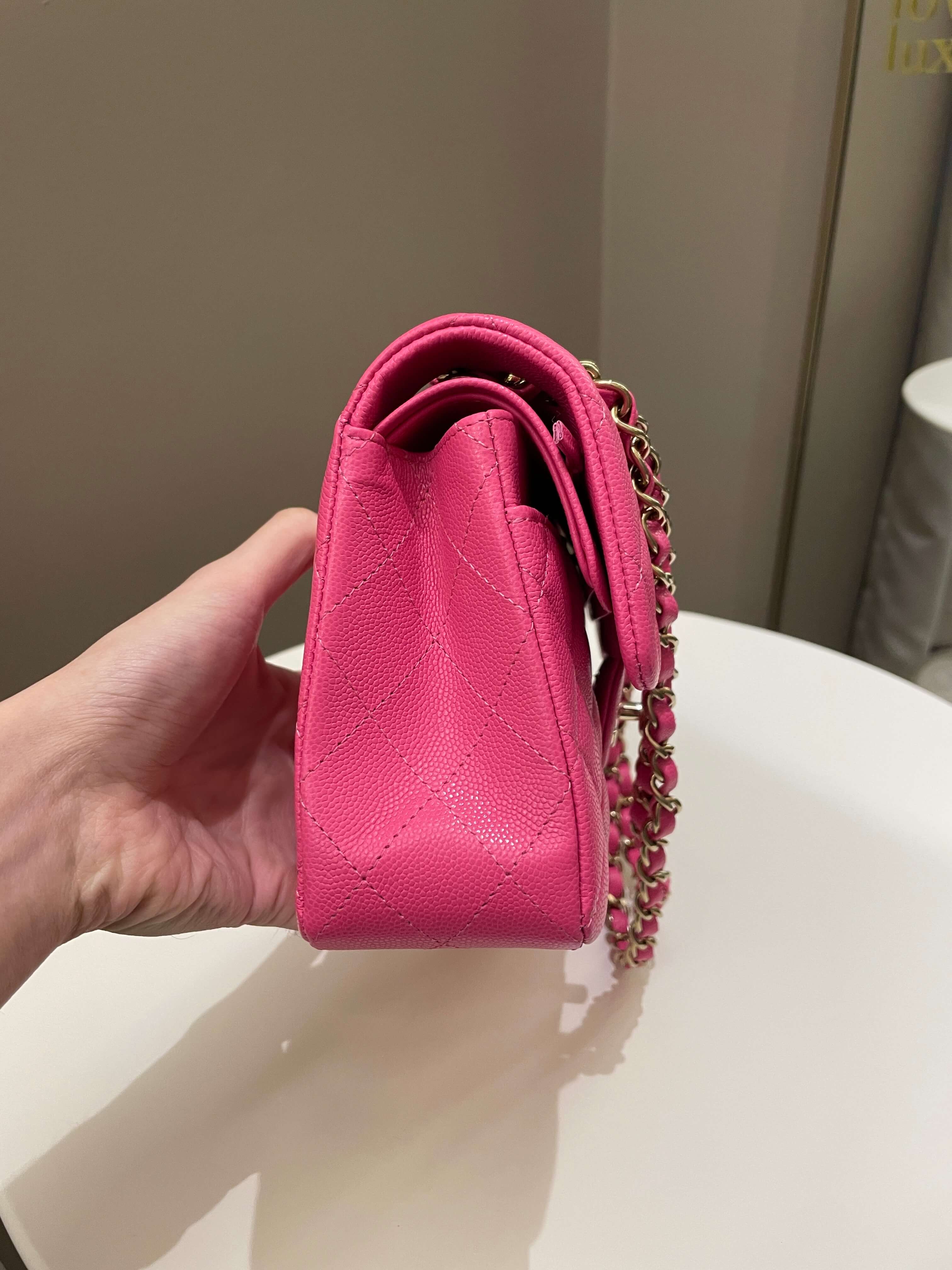 Chanel Classic Quilted Small Double Flap Candy Pink Caviar