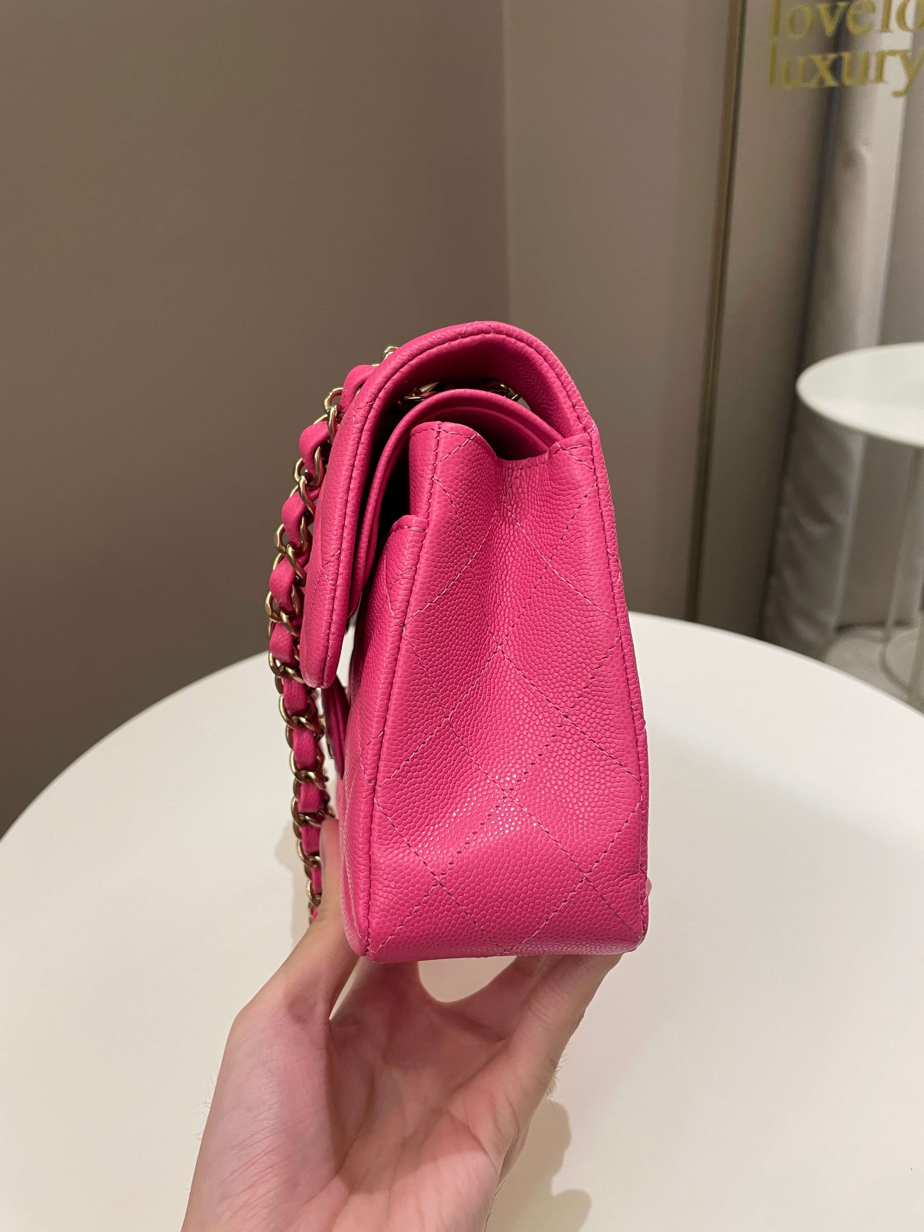 Chanel Classic Quilted Small Double Flap Candy Pink Caviar