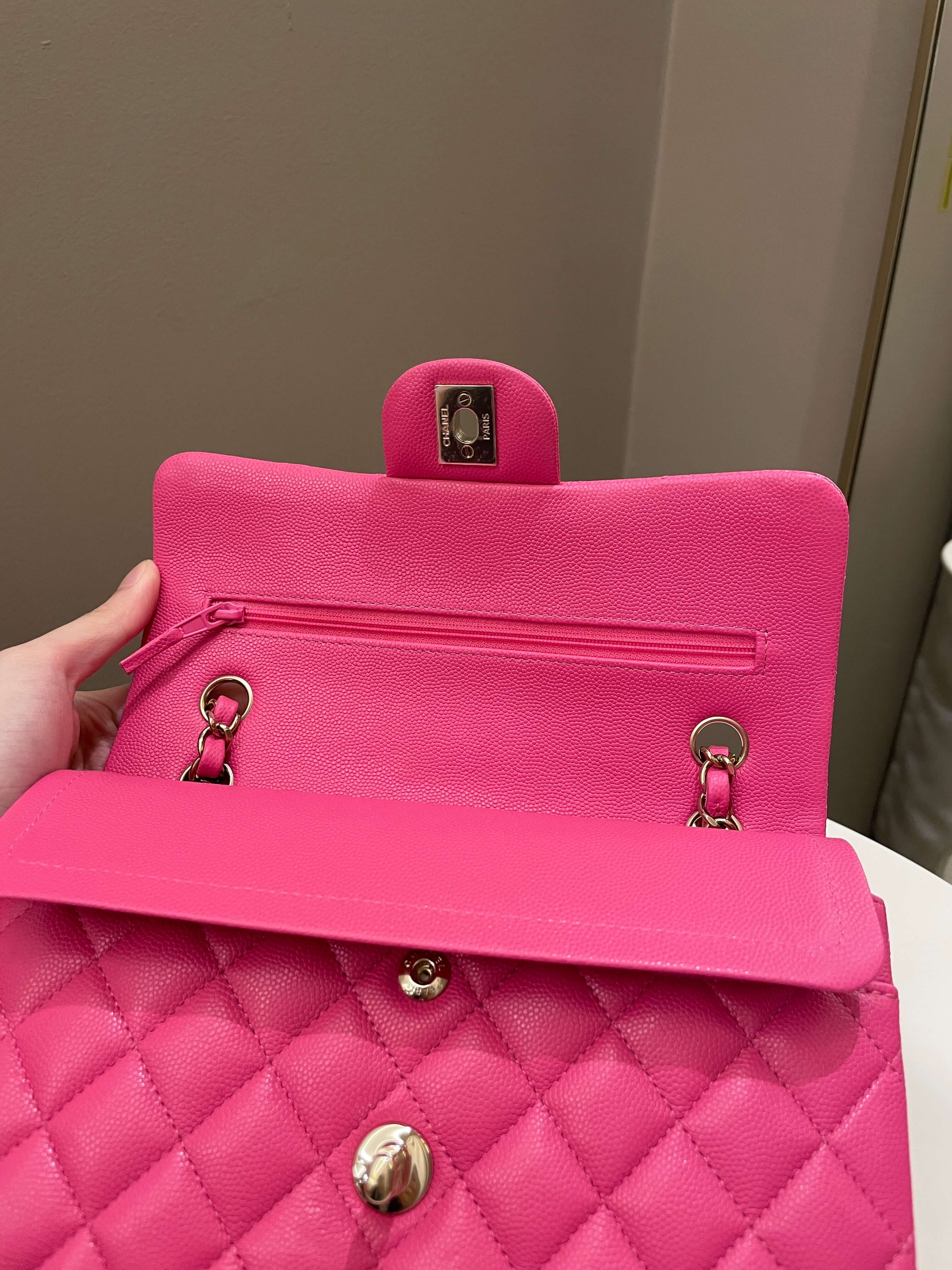 Chanel Classic Quilted Small Double Flap Candy Pink Caviar