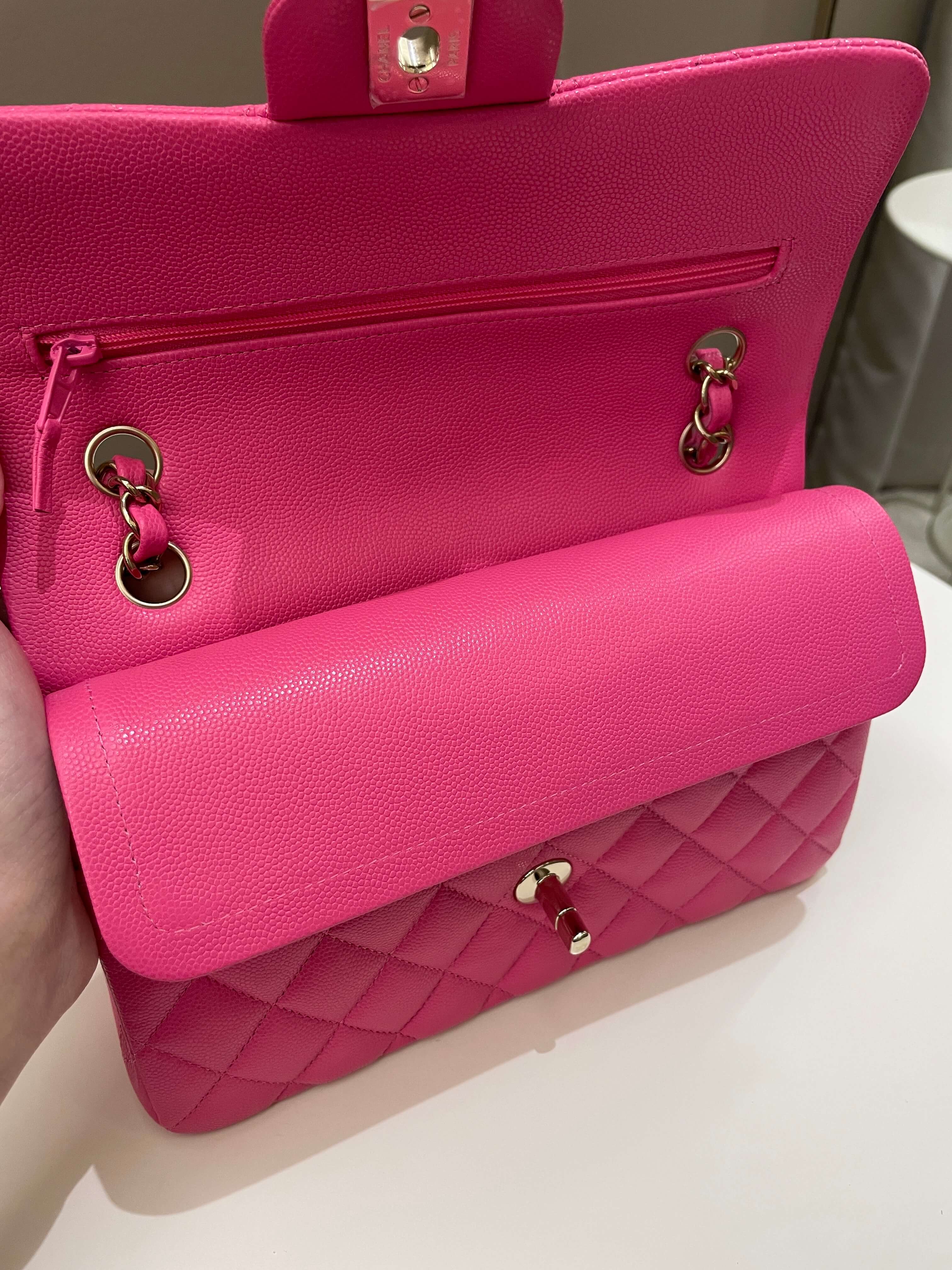 Chanel Classic Quilted Small Double Flap Candy Pink Caviar