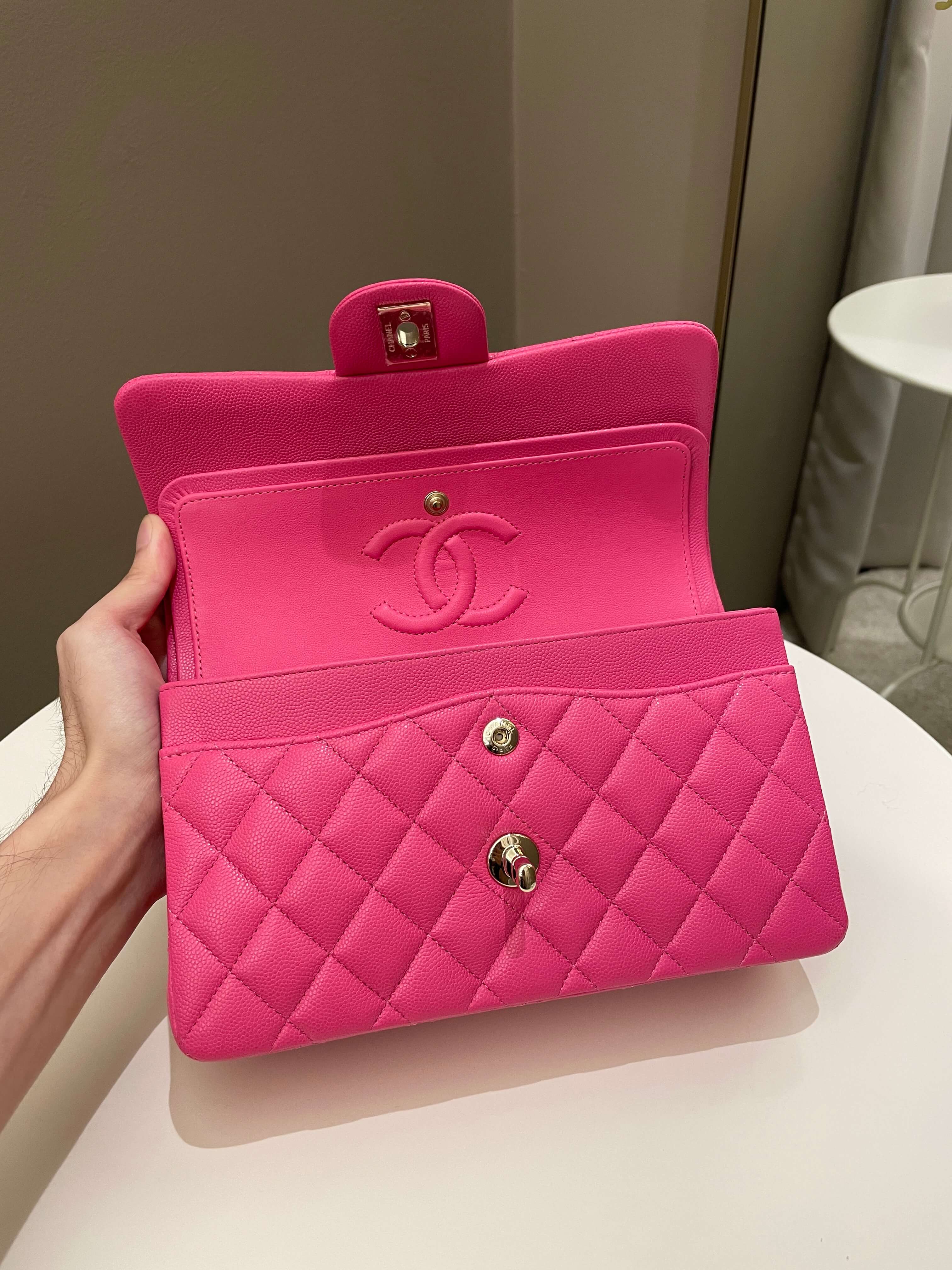 Chanel Classic Quilted Small Double Flap Candy Pink Caviar